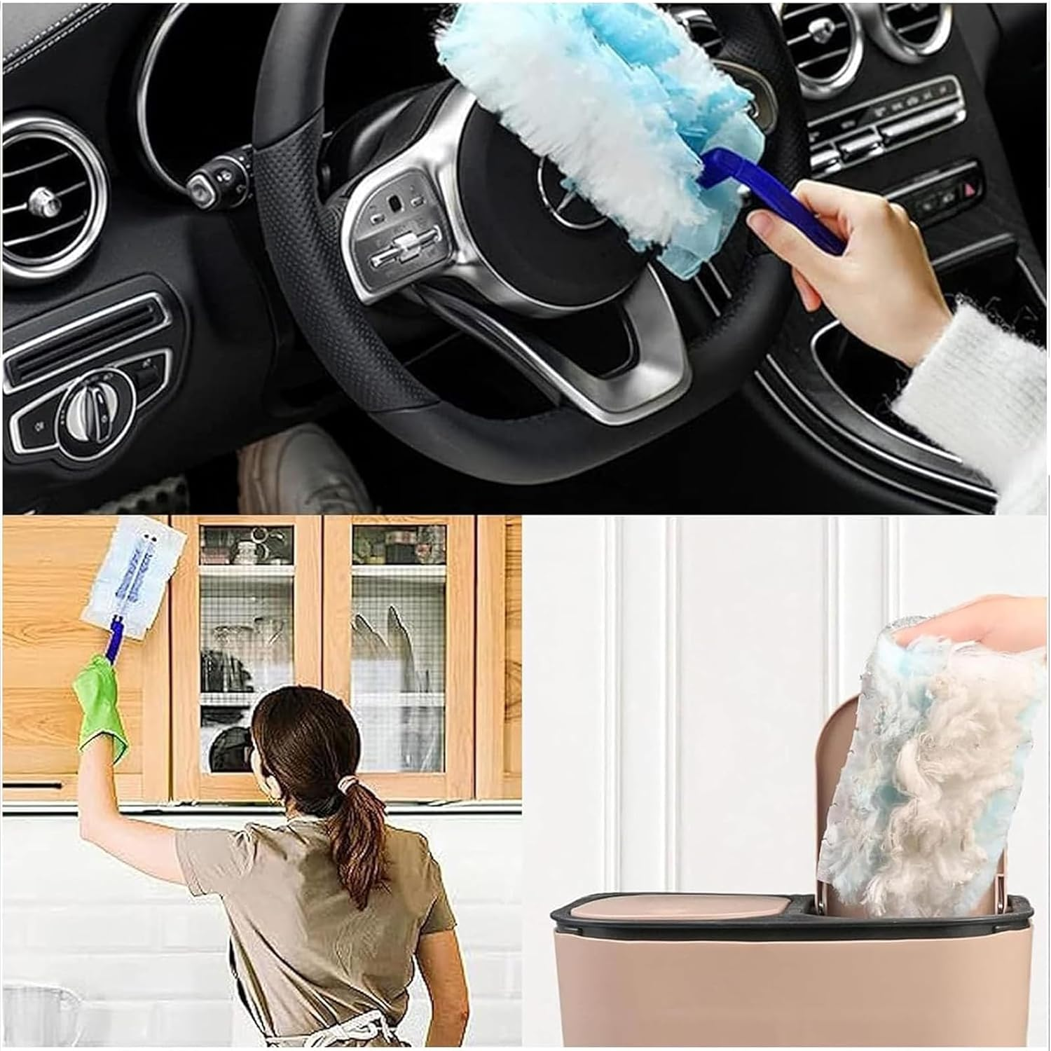 Pack of 20 Dust Magnet Refill Pack, 1 Duster, Floor Mop, Duster, Compatible with Dusters, Holds 3X More Dust & Hair and Closes Them image number 4