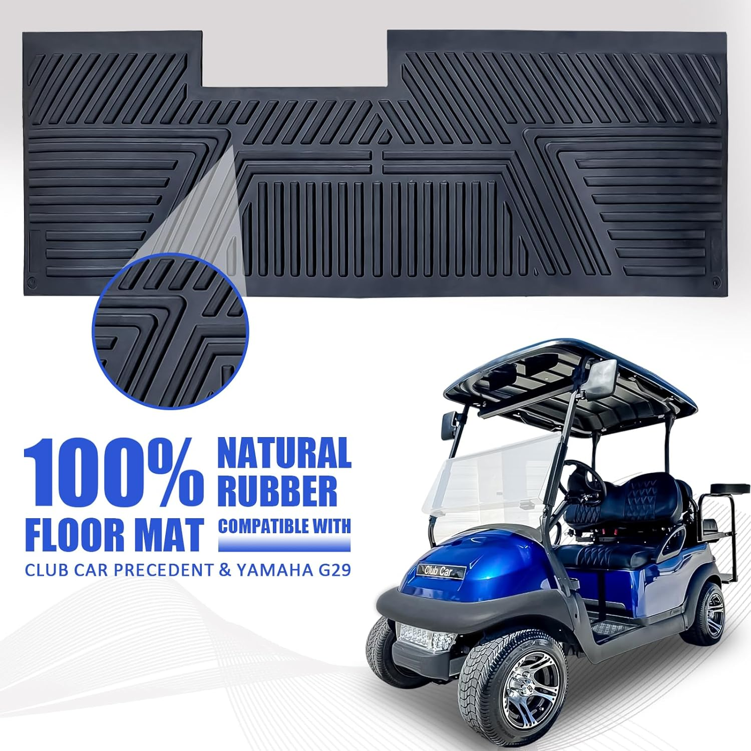 Cartclan Golf Cart Floor Mat Fit Club Car Precedent New and Improved Not Deformed Non-Slip Durable Floor Liner Mat - Black image number 6