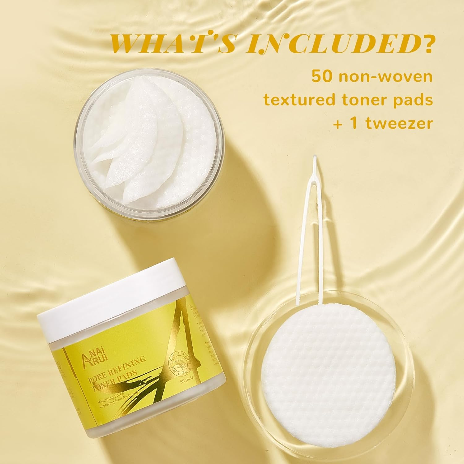 ANAI RUI Pore Minimizing Pads, with Witch Hazel, PHA, Salicylic Acid, Niacinamide, Facial Toner Pads for Exfoliation and Minimizing Pores, Improving Skin Tone, Face Exfoliating 50 Count image number 3