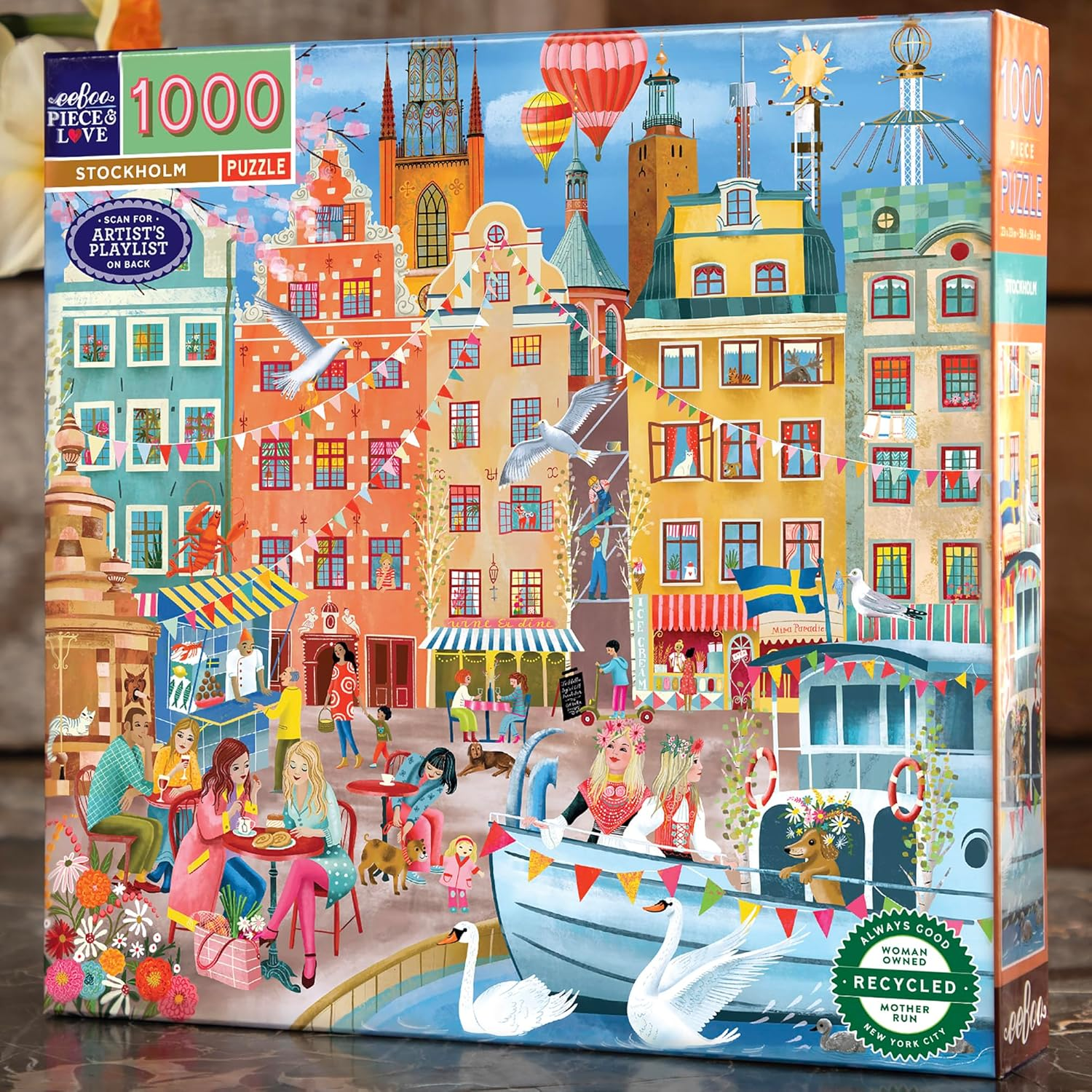 (New July) Eeboo 1000Pc Puzzle Stockholm Sq (Unit 2) image number 2