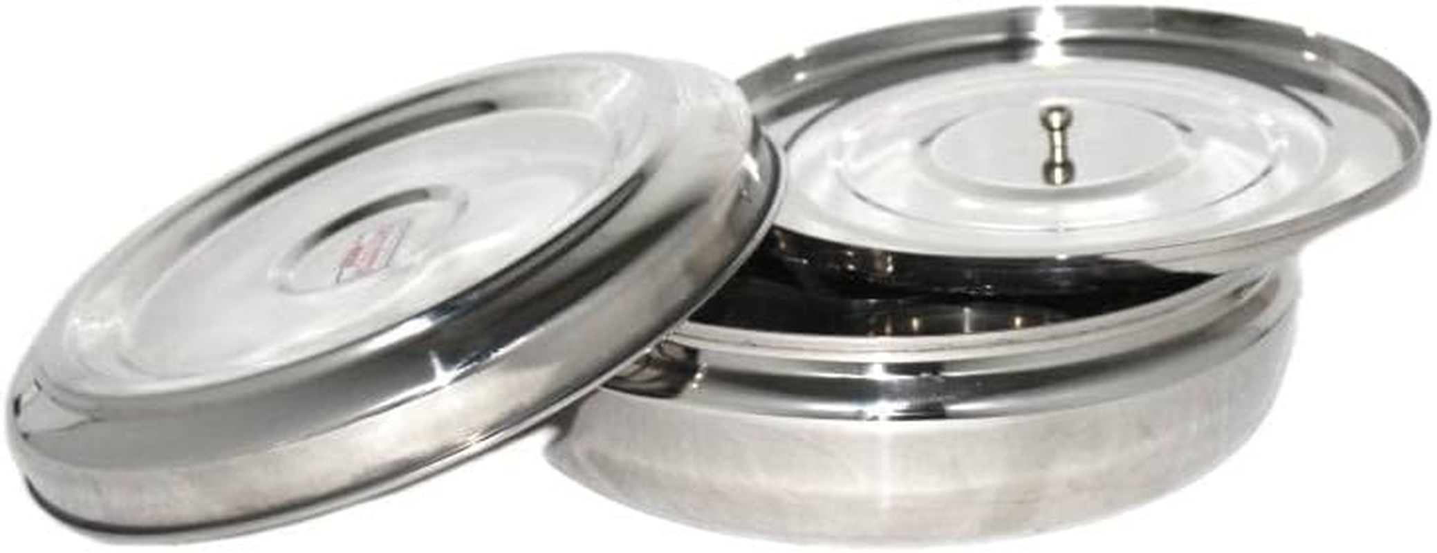 Generic Traditional Stainless Steel Indian Herb Spice Tin Box Masala Dabba with Double LID & 7 POTS (22 Cm) - FOOD_STORAGE_CONTAINER