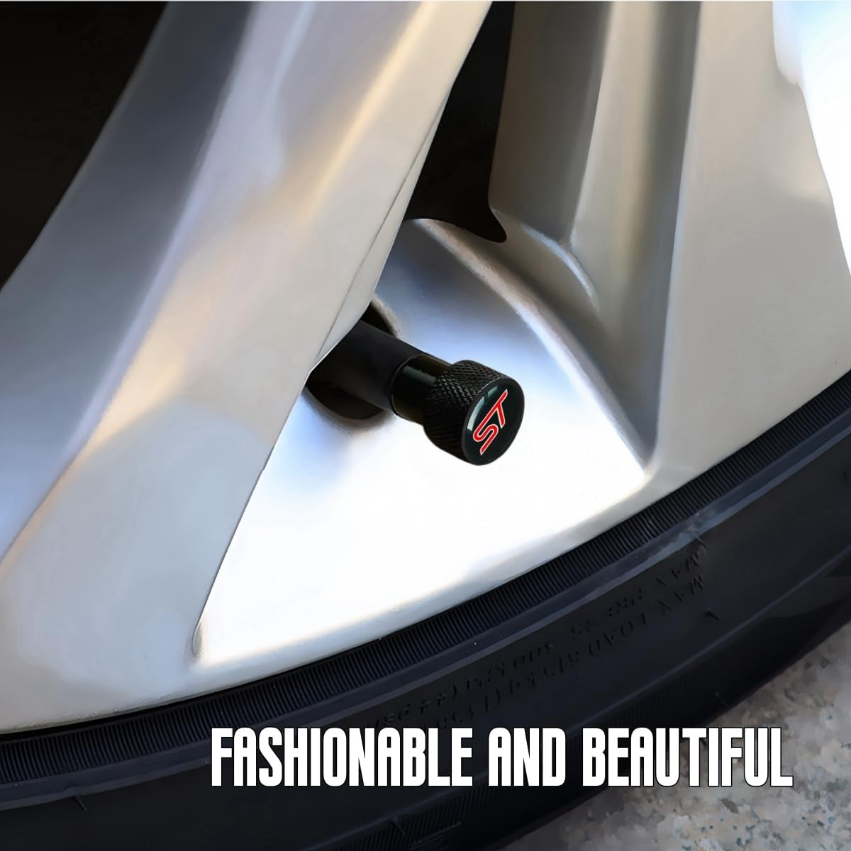 Car Wheel Tire Valve Stem Caps Compatible with ST Tire Air Caps Cover Large Car Logo Metal Material