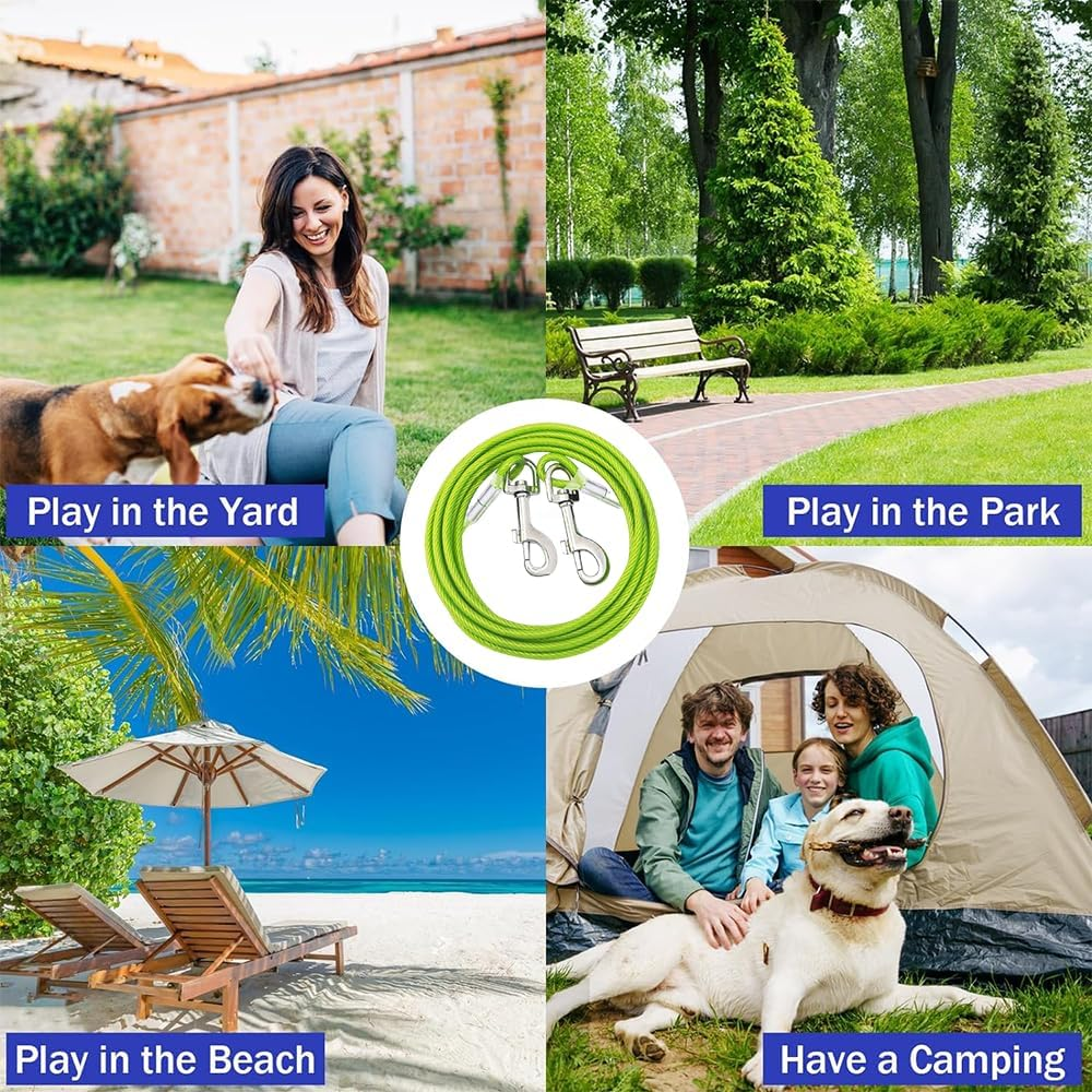 Tie Out Cable for Dogs | Long Dog Leash for Yard and Camping - Heavy Duty Dog Lead for Large Dogs up to 250 Lbs | Yard Lead for Dog Training image number 6