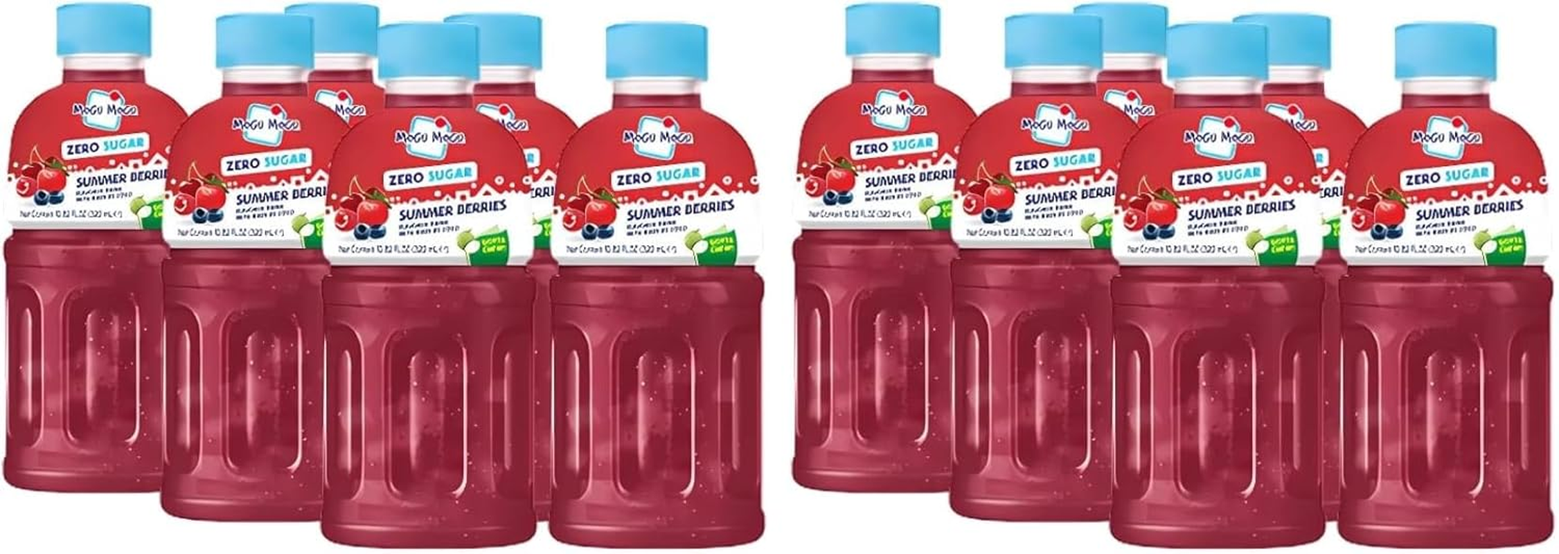 Mogu Mogu Summer Berries Drink with Nata De Coco | Fruit Juice with Chewy Jelly Pieces | Asian Drink for Kids and Adults | 320Ml Bottle Pack of 6 image number 3