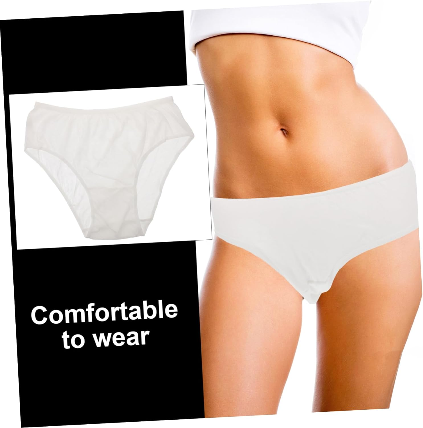 Baluue 4Pcs Disposable Postpartum Panties for Women Soft Cotton XXL Size Portable Maternity Underwear for Postnatal Use White image number 2