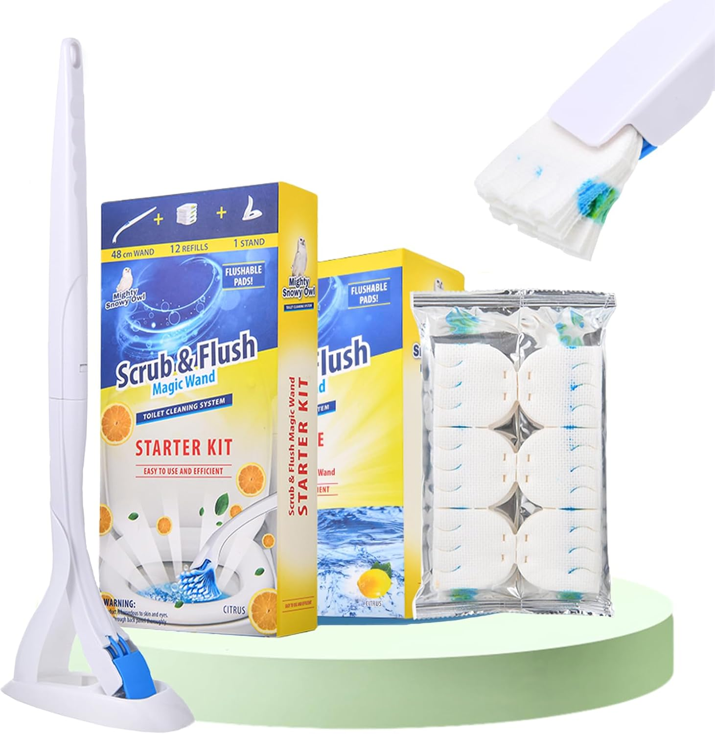 Disposable Toilet Brush Set with 36 Replaceable Heads, Water-Soluble Toilet Cleaner Kit & Holder, Portable Bowl Scrubber with Freshener Tablets for Camping, Travel, Home Bathroom image number 4