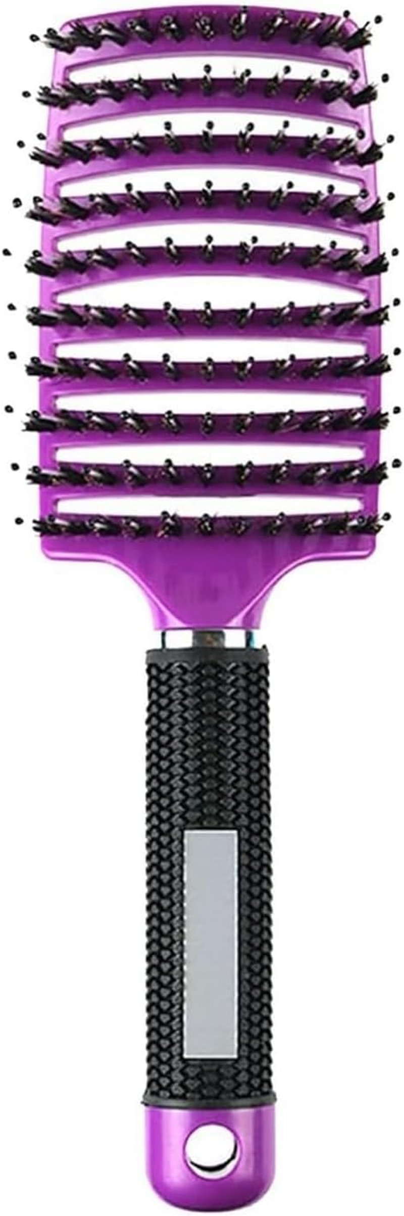 Hairbrush, Magical Brush Detangler, Detangler Bristle Nylon Hairbrush, Curved and Vented Detangling Hair Brush (Color : Purple-A) image number 1