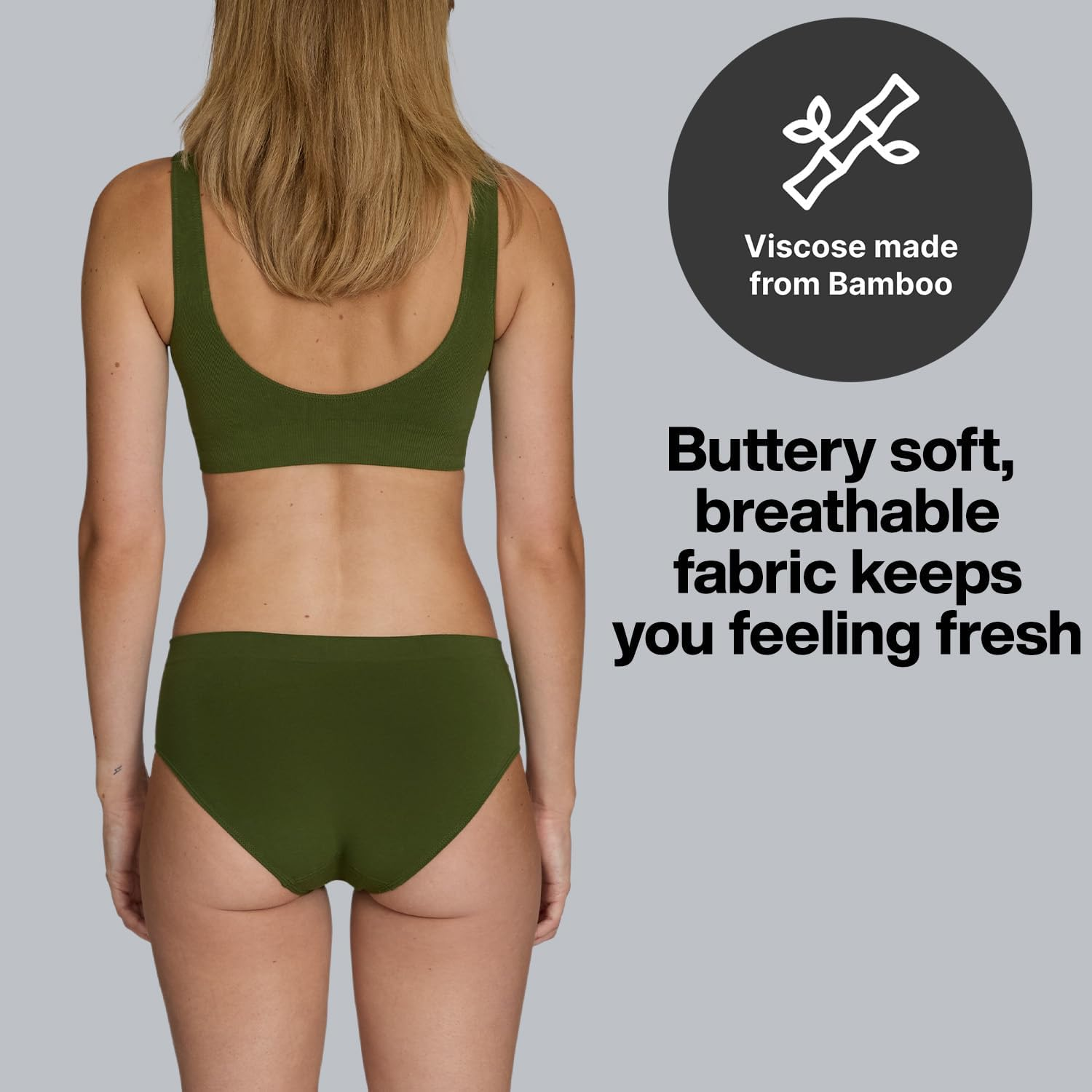 STEP ONE Smoothfit Bikini Brief. Ultra-Soft, Breathable Bamboo Moisture Wicking Underwear Women, Hypoallergenic Womens Underwear for Sensitive Skin, Moderate Coverage image number 6