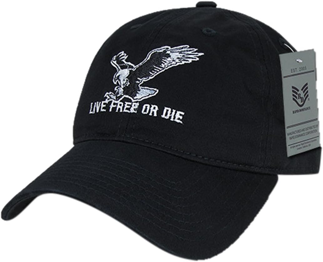 Rapiddominance Relaxed Graphic Cap with Live Free or Die