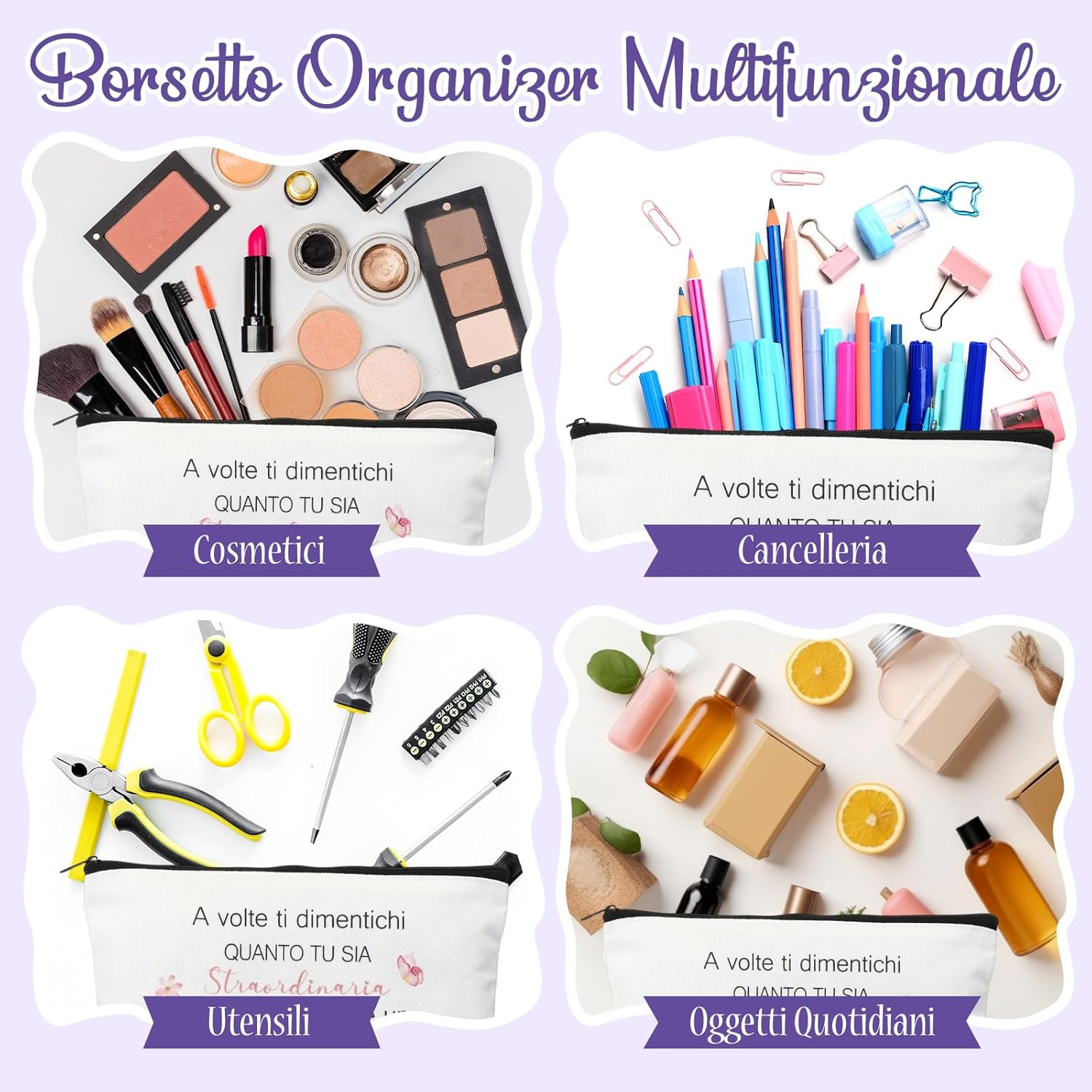 Xuniea Set of 2 Motivational Gift Set for Women Friends Colleagues Inspirational Cosmetic Bag with Floral Pattern Keyring with Flower Pendant for Teacher Birthday School Graduation Farewell image number 1