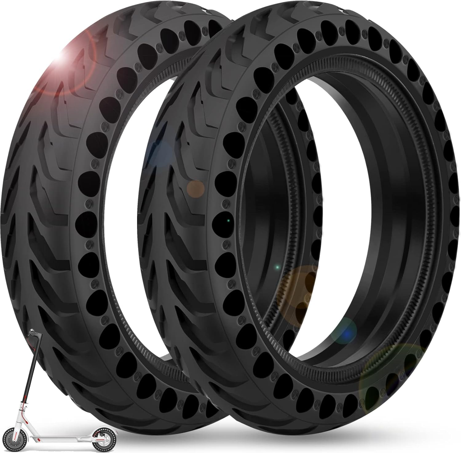 BANGTING 2 Pieces 8.5 Inch E Scooter Solid Tyres, 8 1/2 X2 Solid Rubber Tyres, 50/75-6.1 Replacement Tyres for Xiaomi Pro 2 / M365 / M365 Pro / 1S / 3/3 Lite / Essential and All 8.5 Inches. Scooter Tyres. (Red)