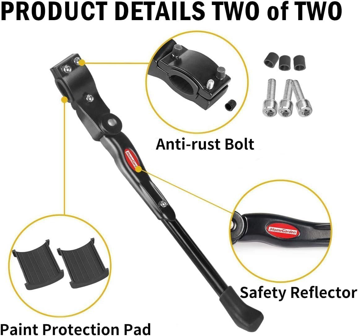 Gamexcel Bike Kickstand Bike Stand for Mountain Bike - Kickstands for Kids Bike, Bicycle Kickstand for Road Bike, Kick Stand for Bike - Bike Side Stand Fit for 22" 24" 26" 700C Road Bike/Bmx/Mtb image number 1