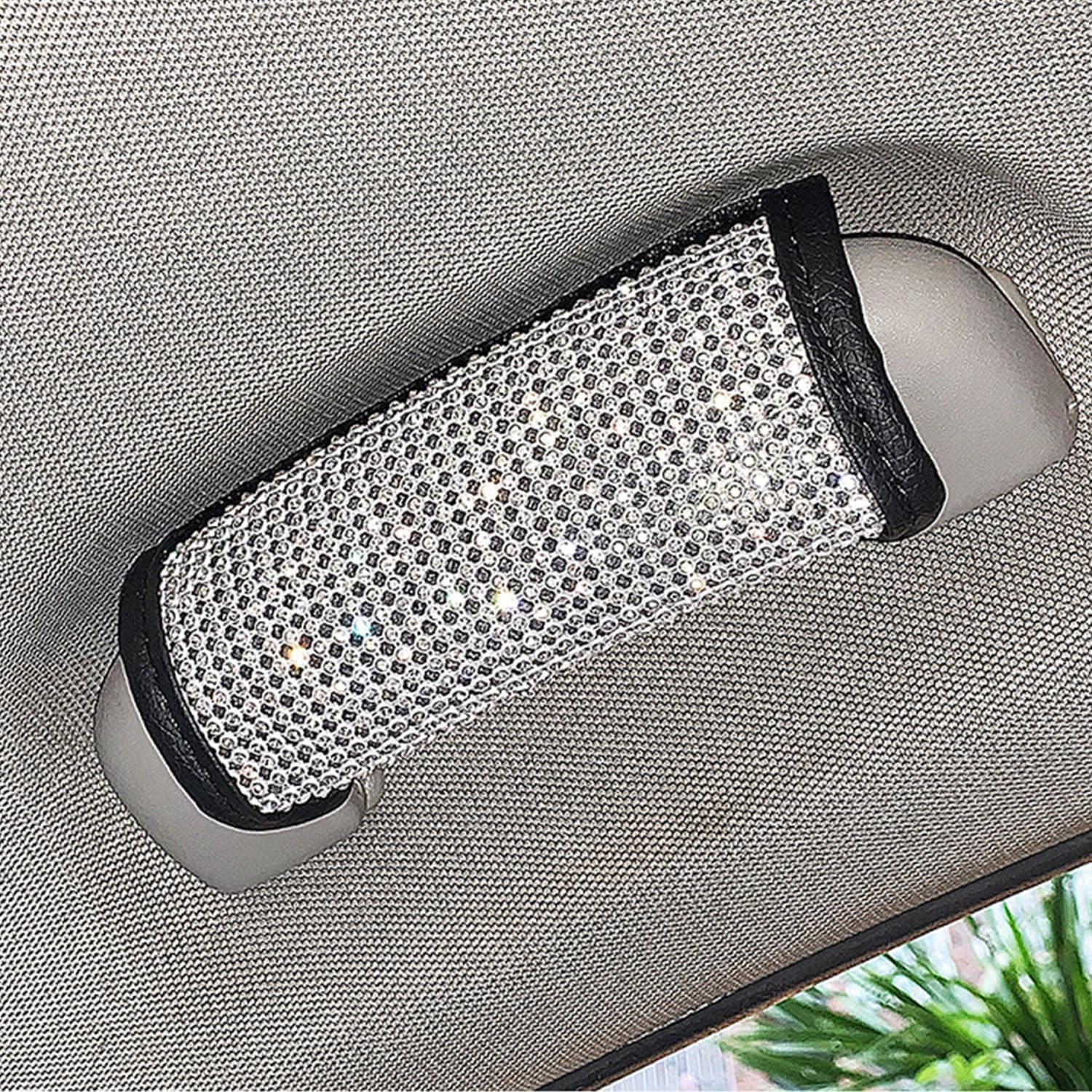 Crystal Diamond Car Door Handle Cover - Rhinestone Handcraft Door Handle Cover Car Accessories for Women, Lady - Universal Fit，1Pcs (Silvery, One Size) image number 2