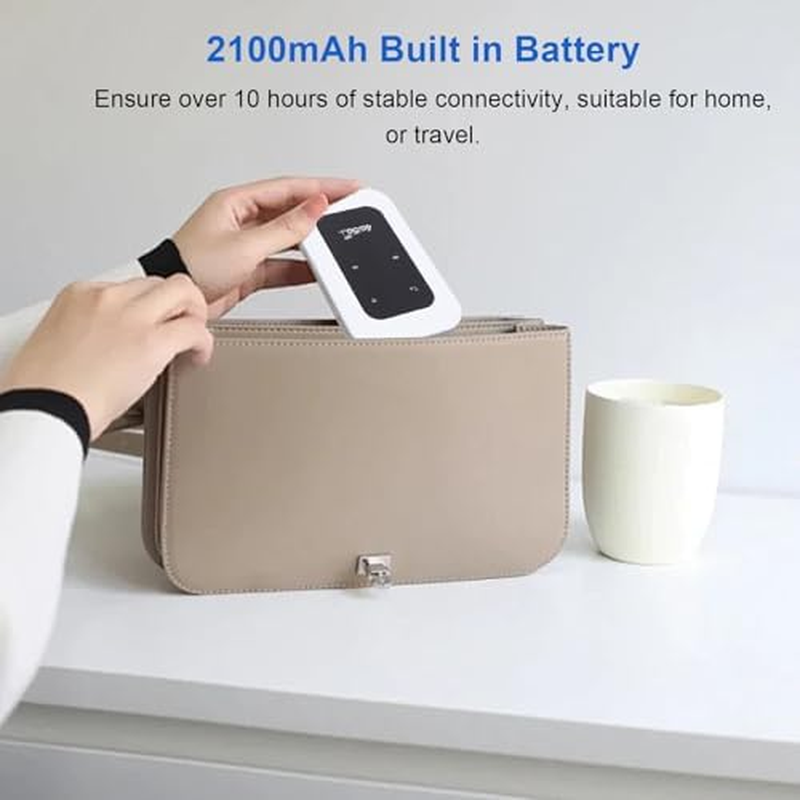 Mobile Hotspot, 4G LTE USB Modem 300Mbps Unlocked High Speed Hotspot with SIM Card Slot Portable Router for Travel Business Trip Work, Plug and Play Support 10 Devices image number 5