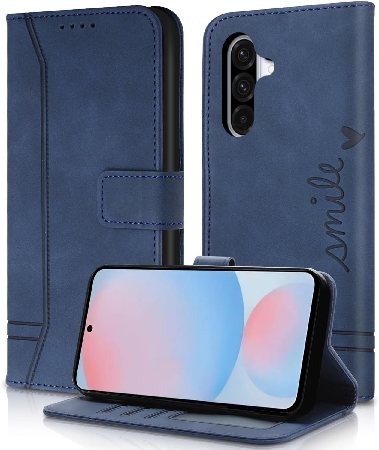 Aswant Mobile Phone Case for Motorola Edge 60 Fusion Leather Premium Flip Case Card Slot Magnetic Buckle Holder Protective Case for Motorola Edge 60 Fusion (Red)