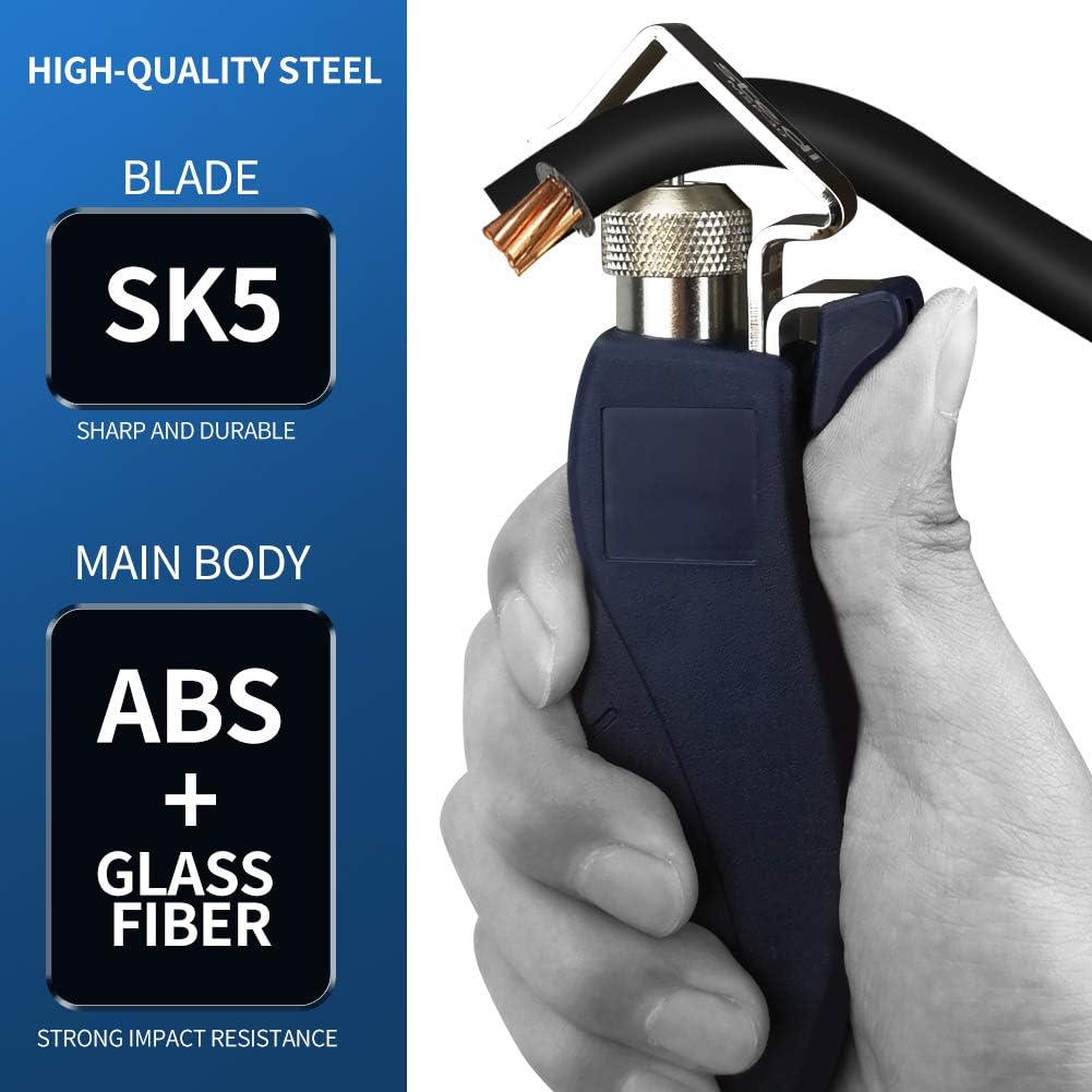 Stedi round Cable Stripper, with Adjustable Cutting Depth, for Fast and Precise Jacket Removal Cable Stripper, round Cable Slitter with Smooth Incision and No Damage to the Core, 0.18-1'' image number 4
