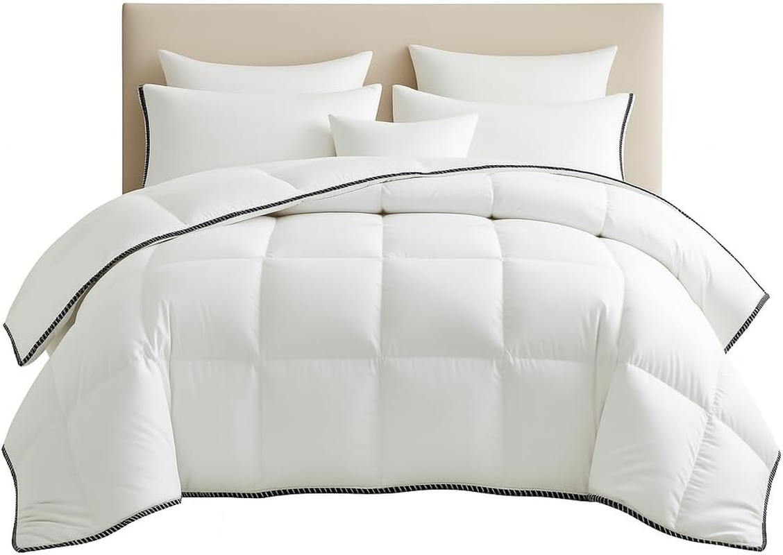 Royal Comfort Quilt Duvet Blanket Bamboo Blend 350GSM All Seasons Breathable (White, Queen) image number 3