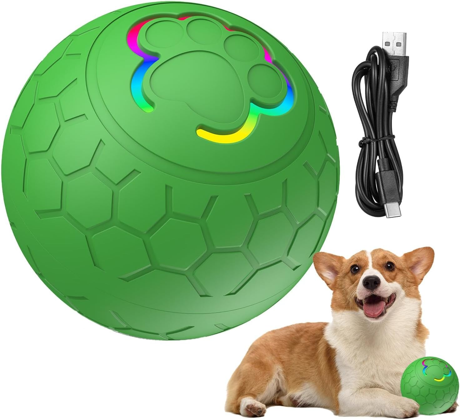 Smart Ball Cat Toy, Moving Dog Ball, Automatic Rolling Dog Ball, Bouncy Ball Pet Toy, Interactive Cat Exercise Toys Intelligent Motion 2-Modes for All Breeds Cat and Dogs