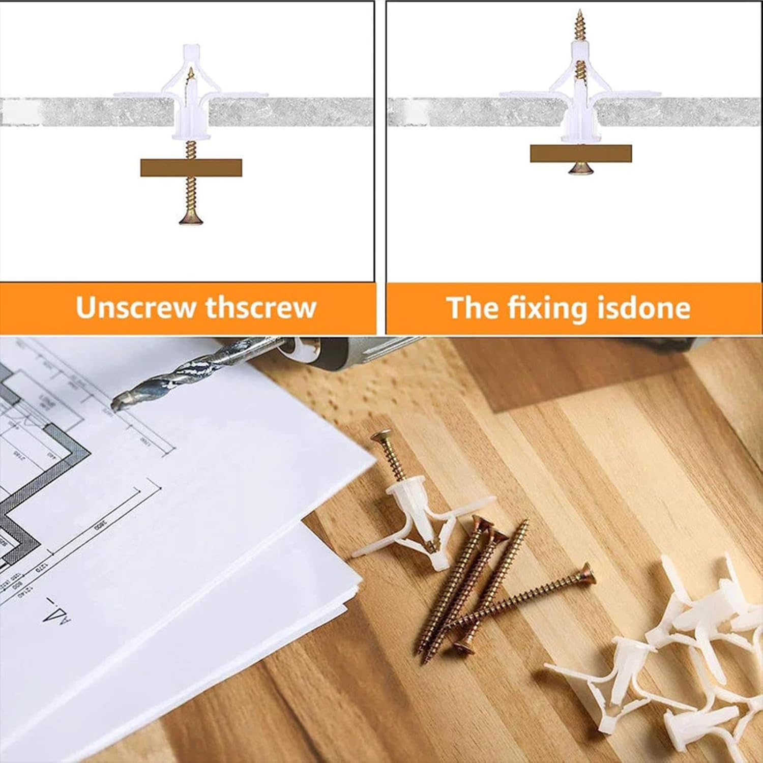 Expansion Tube - Expansion Pipe Hollow Plug Installation Fasteners Hardware Kit | Drywall Mount Anchors for Hollow Bricks Plaster Wall Photo Frames TV Cabinets Imtrub