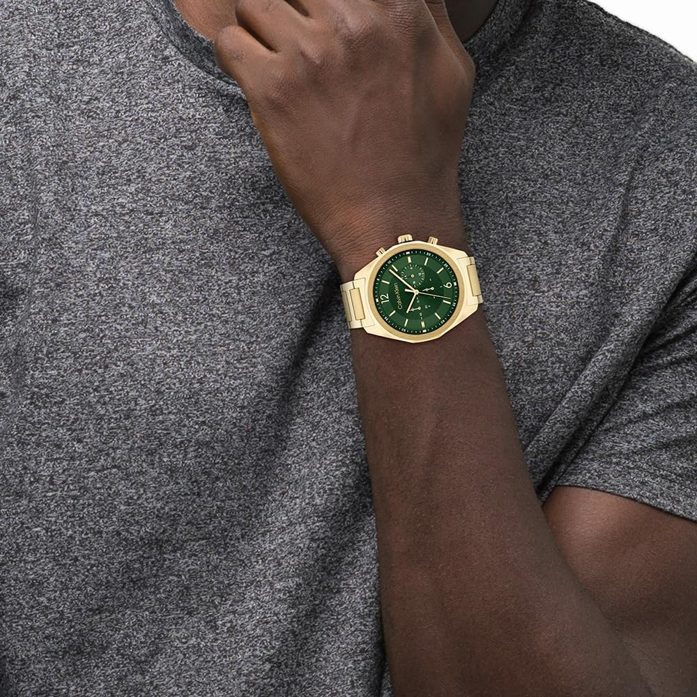 Calvin Klein Men'S Ck Force Gold Steel Quartz Fashion Chronograph Watch, 25200266, Grey, 45 Mm image number 2