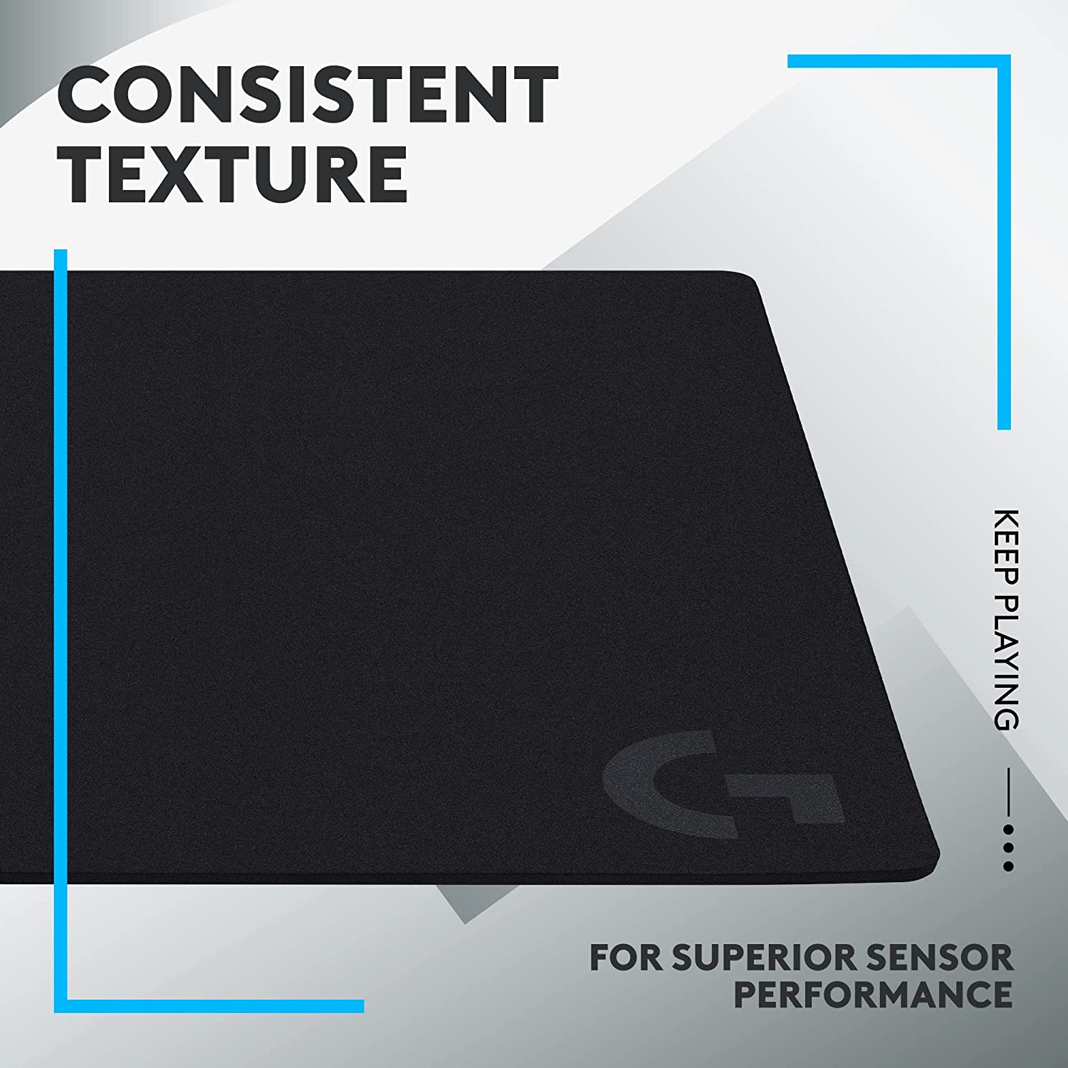 Logitech G640 Large Cloth Gaming Mouse Pad, Optimised for Gaming Sensors, Moderate Surface Friction, Non-Slip Mouse Mat, Mac and PC Gaming Accessories, 460 X 600 X 3 Mm - 34L X 28W Cm (Pack Of 2), Regular, Cloth image number 6