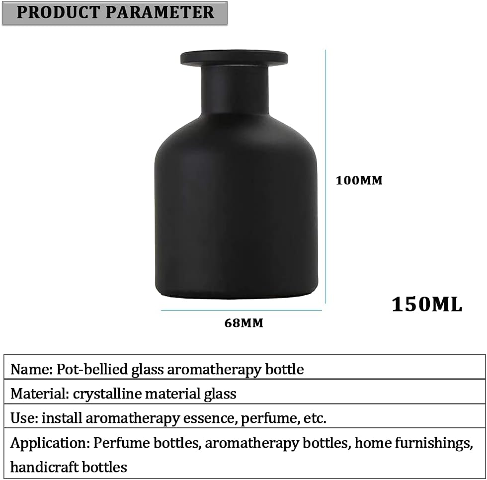 1Pcs Black Empty Refillable Glass Aromatherapy Diffuser Bottle Jar Container Fragrance Accessories DIY Tool Accessories for Essential Oils Crafts Decor image number 3