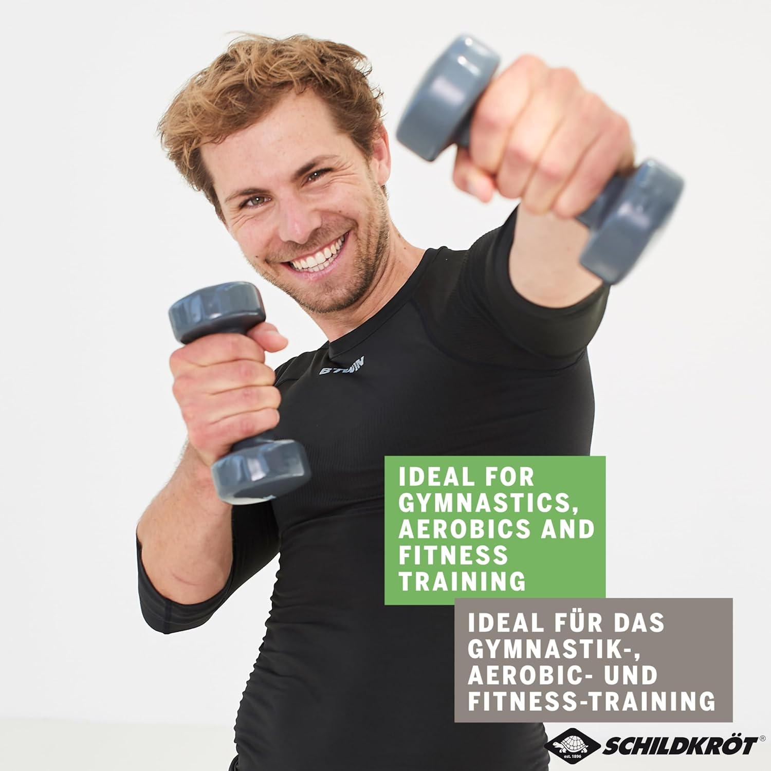 Schildkr&ouml;t Vinyl Dumbbell Sets, Available in Various Weights, 0.5 Kg - 3.0 Kg, Available in 4 Colours Box - Vinyl Dumbbells 0.5 Kg Set, 960204 image number 4