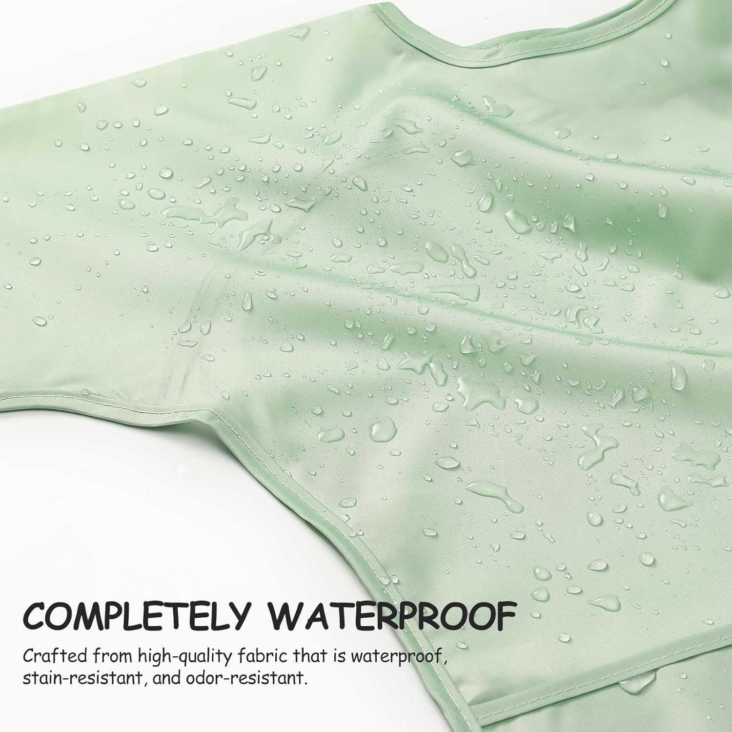 4 Pack Long Sleeve Bib, Waterproof Sleeved Smock for Baby Boy or Girl, Reusable Bib with Pocket, Ages 6-24 Months image number 1