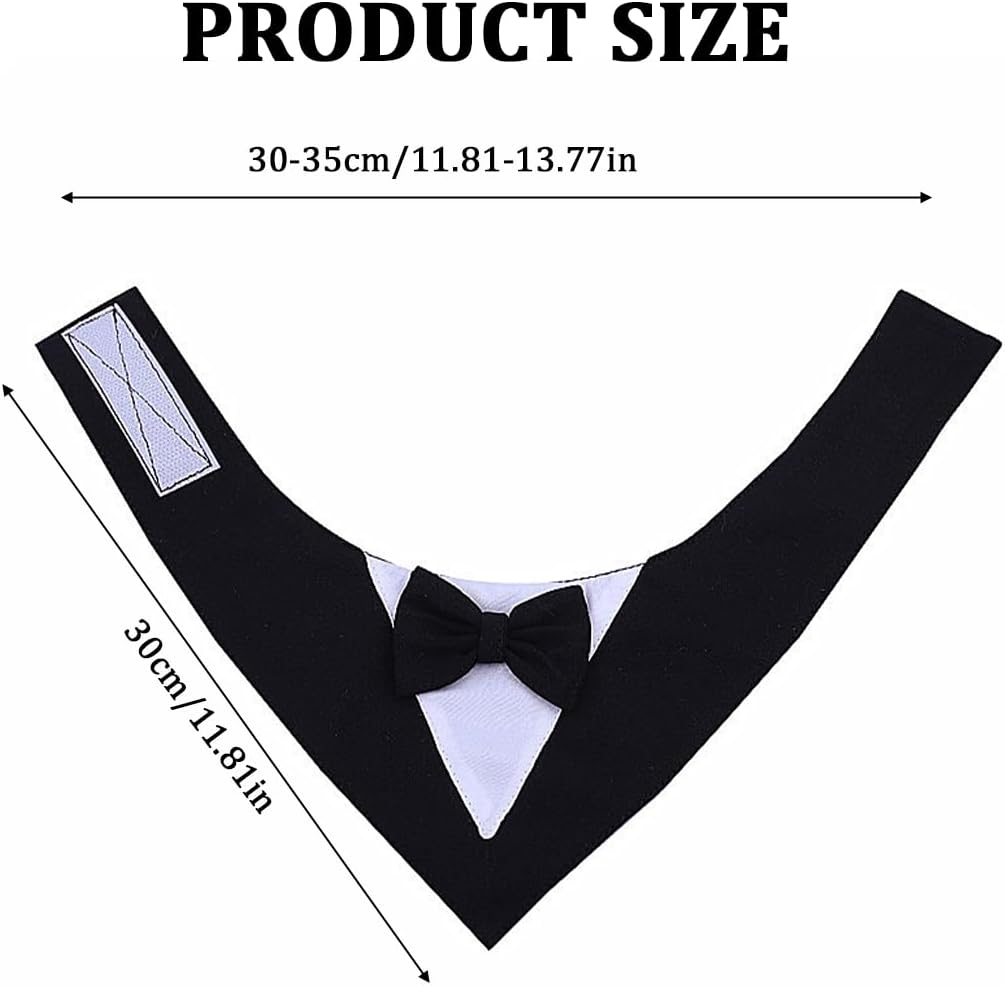 Dog Tuxedo Bandana, Dog Bandana, Dog Wedding Bandana, Formal Dog Tuxedo Bandana, Adjustable Dog Tie, Dog Bowtie, Dog Tuxedo Bandana image number 5