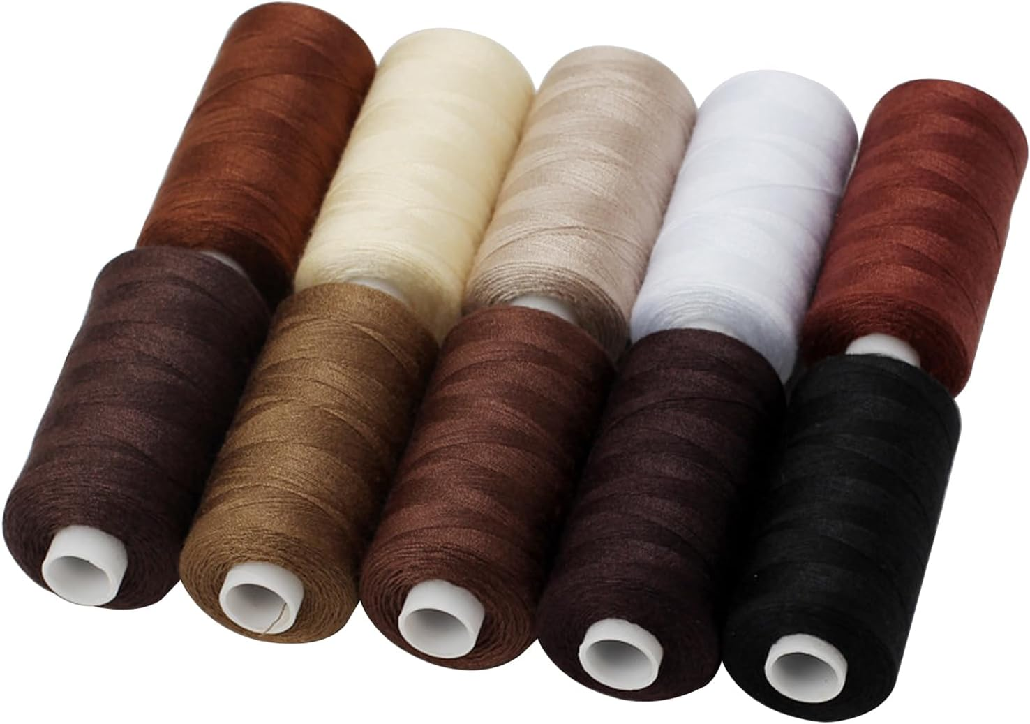 Haobase Sewing Thread Assortment Coil 10 Colors 400 Yards per Spool 40S/2 Polyester Thread Sewing Kit for Hand and Machine Sewing (Dark Color Styles)