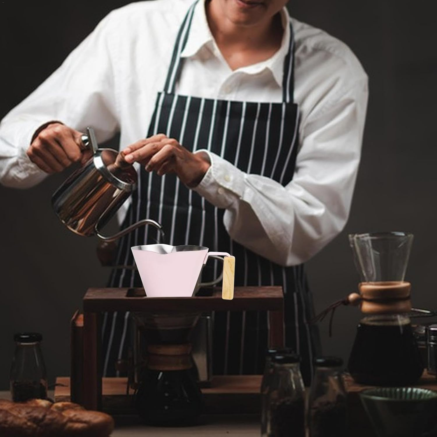 Espresso Dosing Cup - 100Ml Coffee Measuring Cup - Espresso Shot Pitcher, Double Spout Metal Measuring Cup, Stainless Steel Pouring Cup for Tea, Bar, Milk image number 4