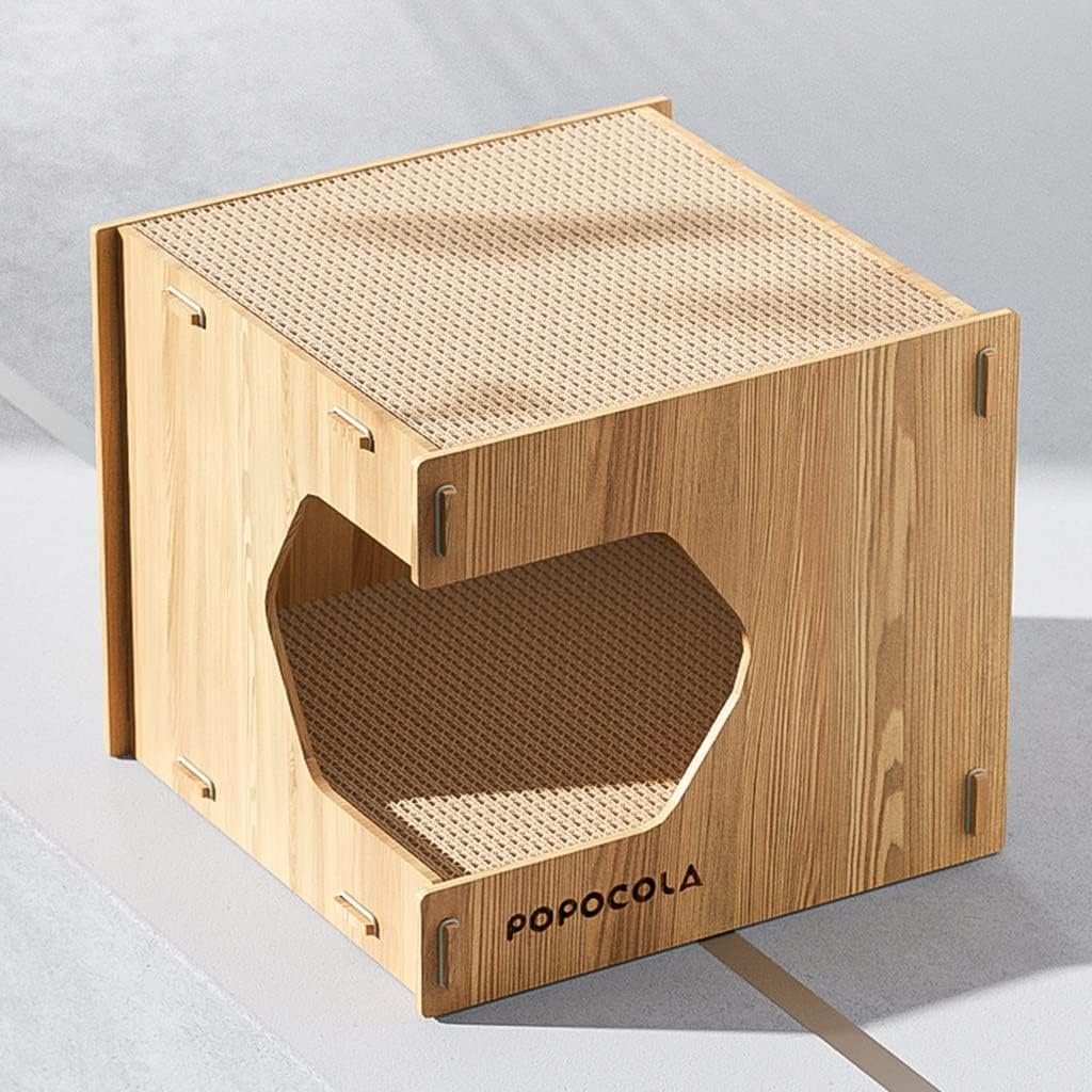 Indoor Cat Nest Four-Season Cat Nest Enclosed Cat House Solid Wood Pet Nest image number 5
