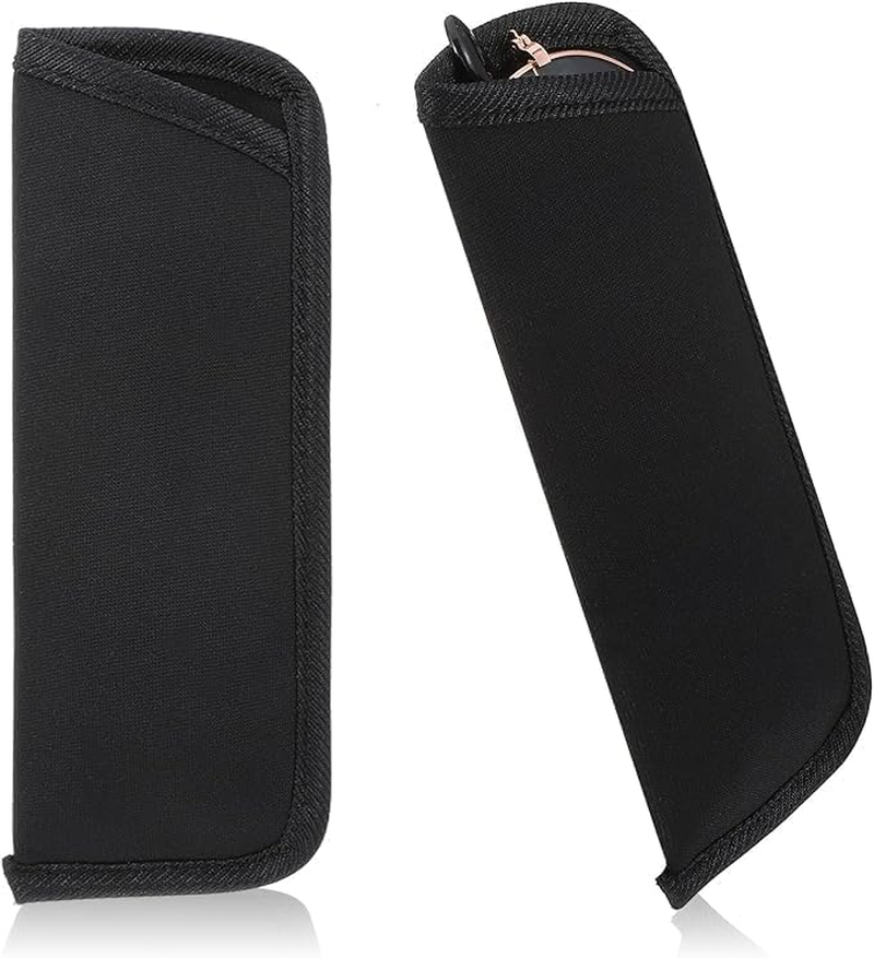 Soft Eyeglass Case 4 Pack Black Storage Glasses Pouch Holder, Fabric Spectacle Pouch Slip-In Eyeglass Pouch Travel Sunglasses Case Slip in Glasses Sleeve for Men & Women image number 5