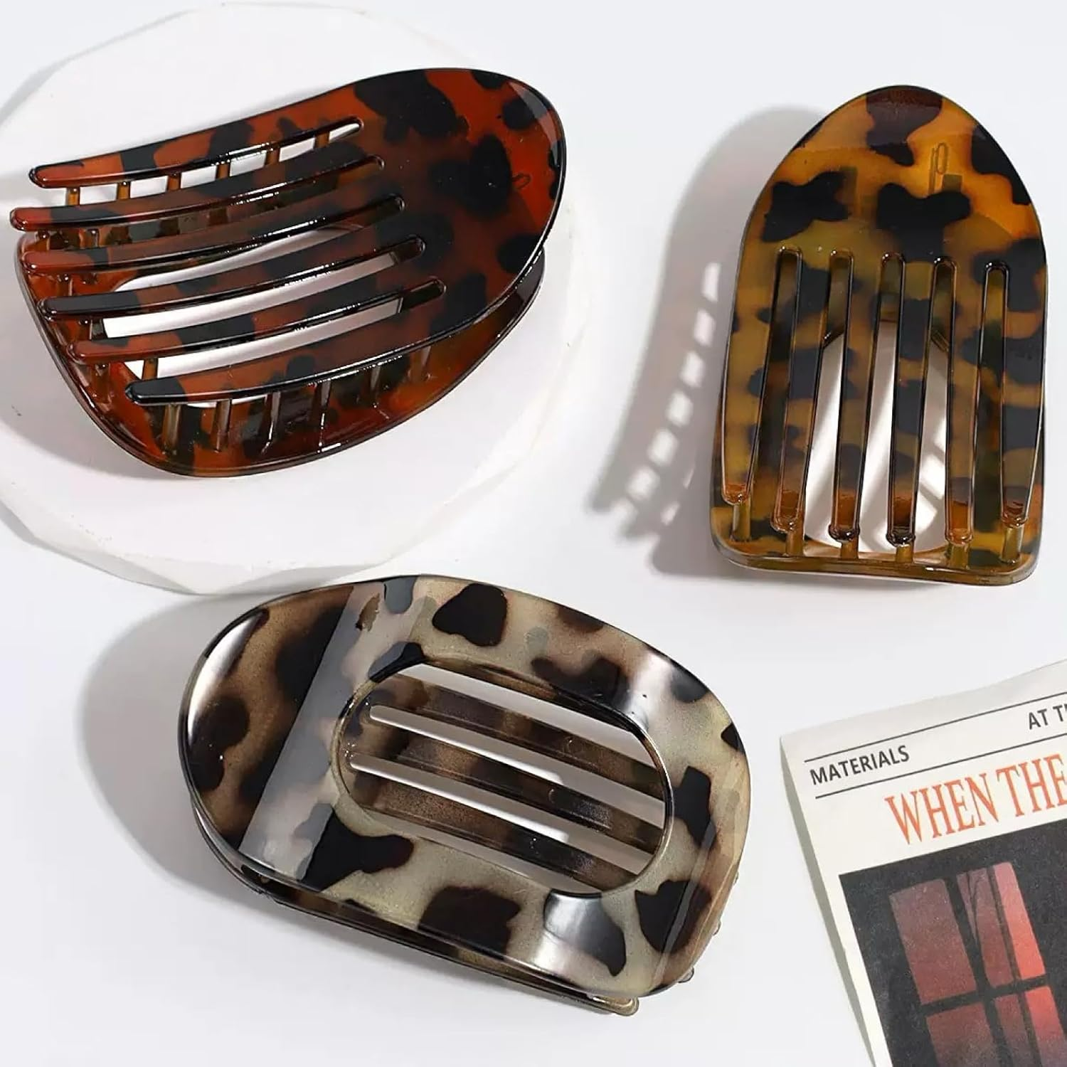 Ypkia Pack of 3 Leopard Print Flat Hair Clips, Large French Hair Clips, Women'S Non-Slip Hair Claws for Thick Hair Accessories image number 3