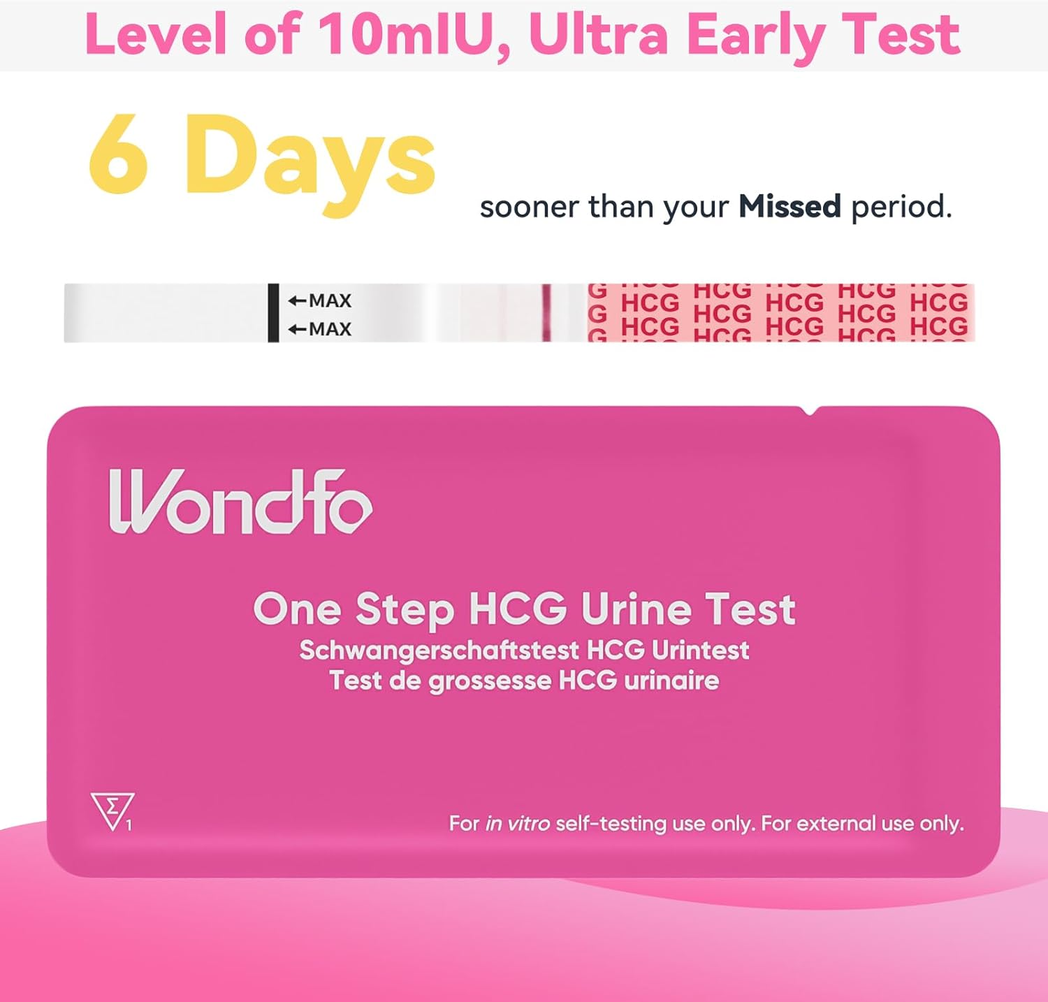 Wondfo Pregnancy Test Strips, Early Detection 10Miu Sensitive, 20 Pack image number 2