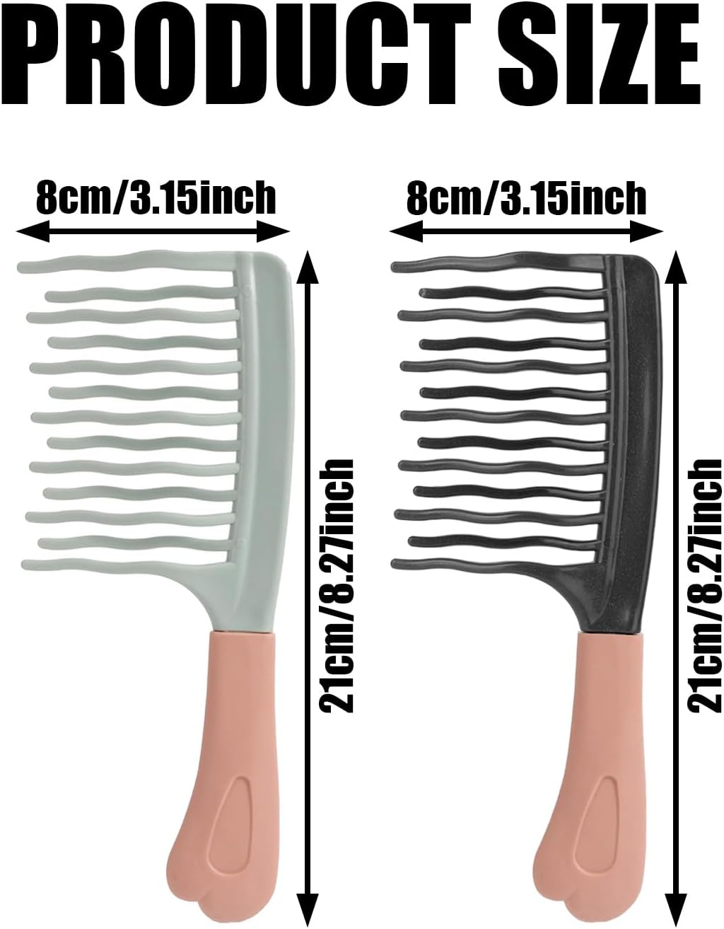 SYEYCW Pack of 2 Curling Combs, Double Row Wave Comb with Wide Teeth, Lightweight and Durable, Anti-Pull Effect, for Curly, Wavy and Long Hair, Hairdresser Styling Tool image number 2