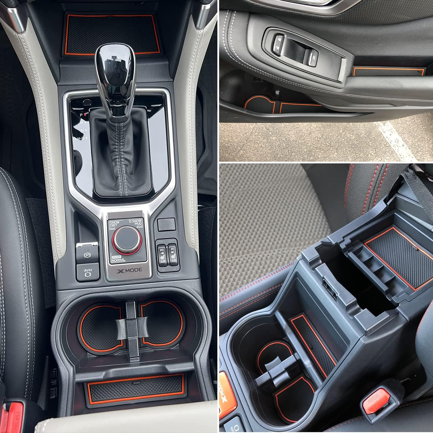 17PCS Car Interior Liners & Cup Holder Mats Fit for Subaru Forester 2019-2024, Interior Non-Slip anti Dust Cup Holder Inserts, Door Pocket Liners Interior Accessories image number 3