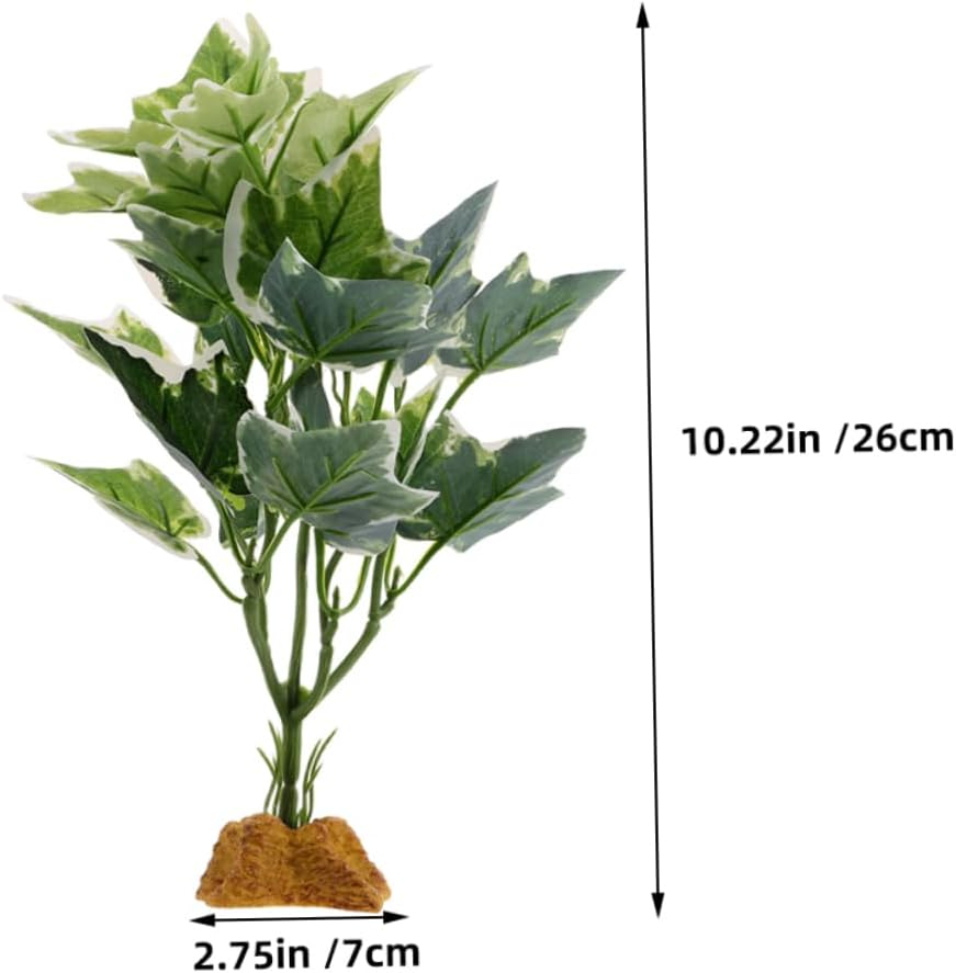 VICASKY 2Pcs Artificial Aquarium Green Plants Realistic Reptile Terrarium Decoration for Snake Lizard Turtle Habitat Lightweight Low Maintenance Fake Aquatic Plants Enhancing Pet image number 4