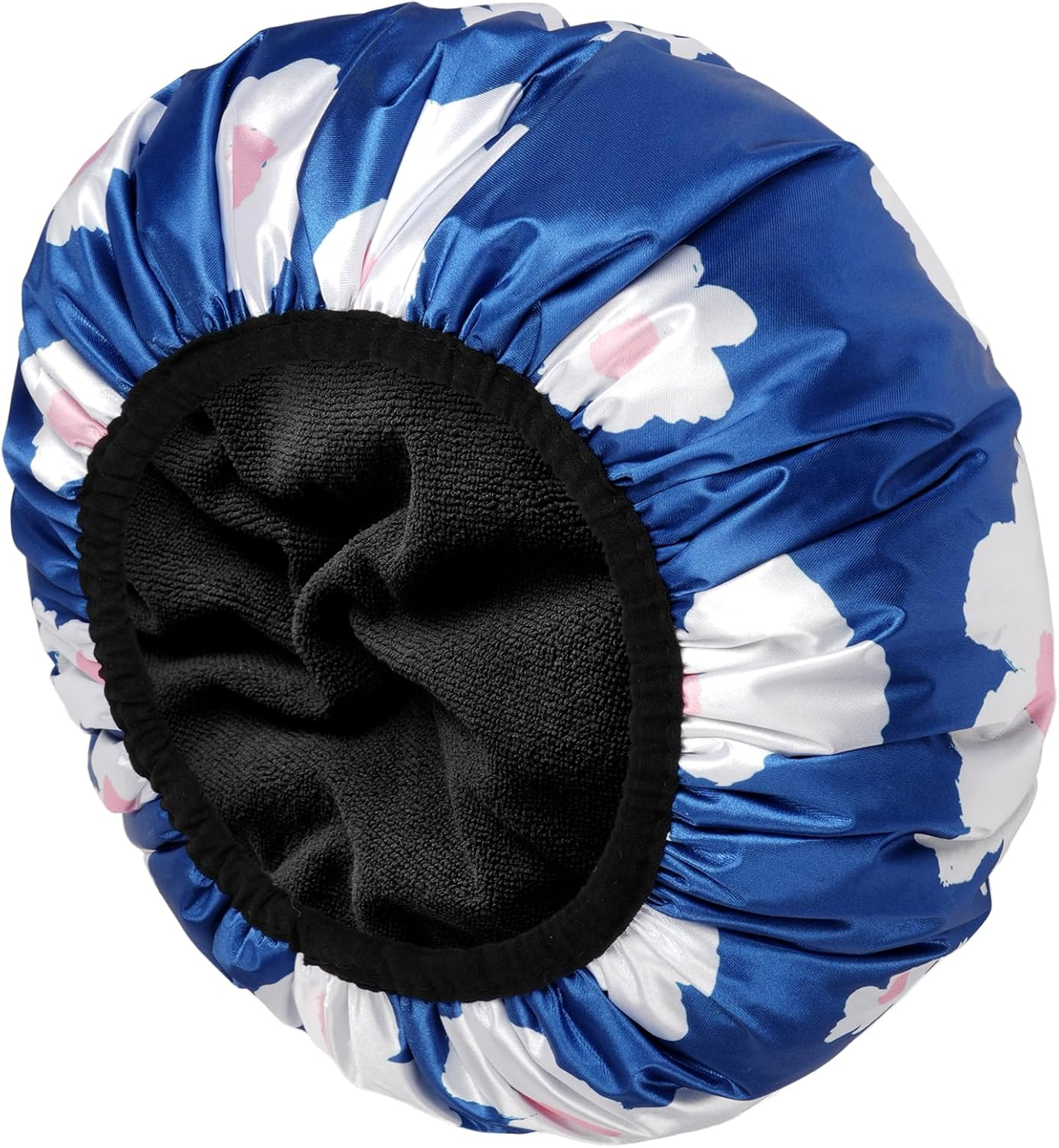 AOGOE Women'S Shower Cap, Hair Turban Towel, 2-In-1 Elastic Shower Cap, Absorbent Turban Hair Drying Towel, Quick-Drying, Waterproof, Reusable for Girls Women Ladies Salon (Blue) image number 1