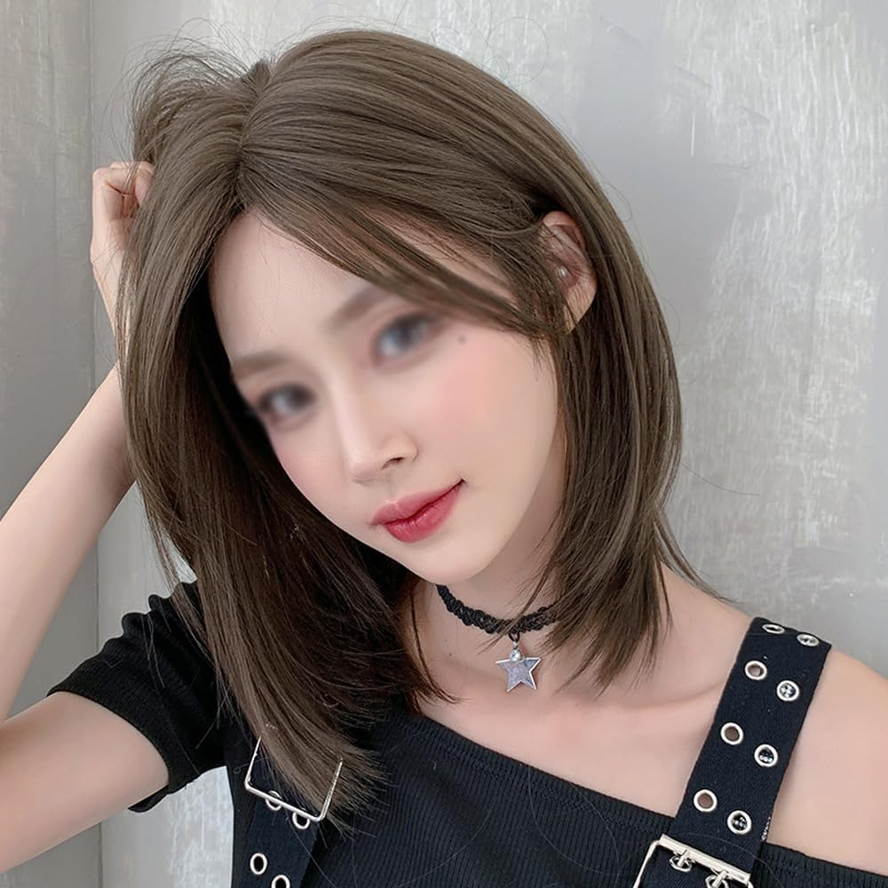CENPEK Short Straight Wigs, Medium Length Clavicle Hair, Straight Hair with Middle Parting, Fashion Wig image number 1