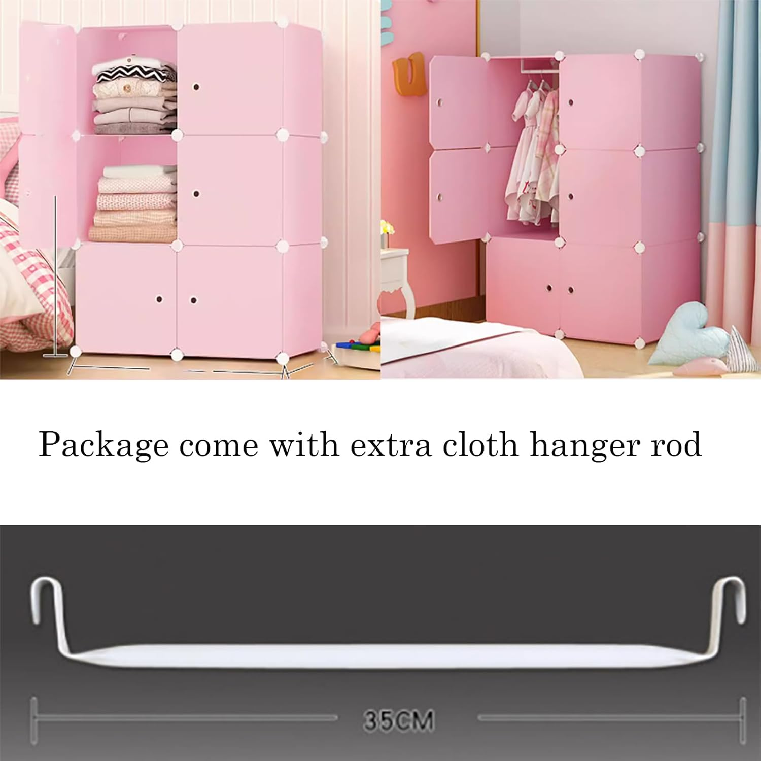 AUKO Fashion Macaron Color 6/8/12/16 Cubes Storage Cabinet Wardrobe Toy Book Shelve (Macaron Greeb 12 Cube) image number 1