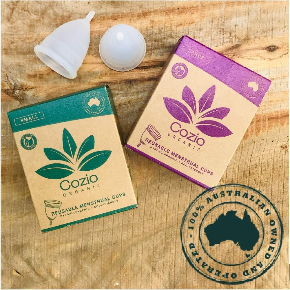 Cozio Menstrual Cup (Aussie Owned) - Soft and Flexible Moon Cup - Comfortable Fit - Wear for 12 Hours - BPA & Latex Free - Size: Large image number 6
