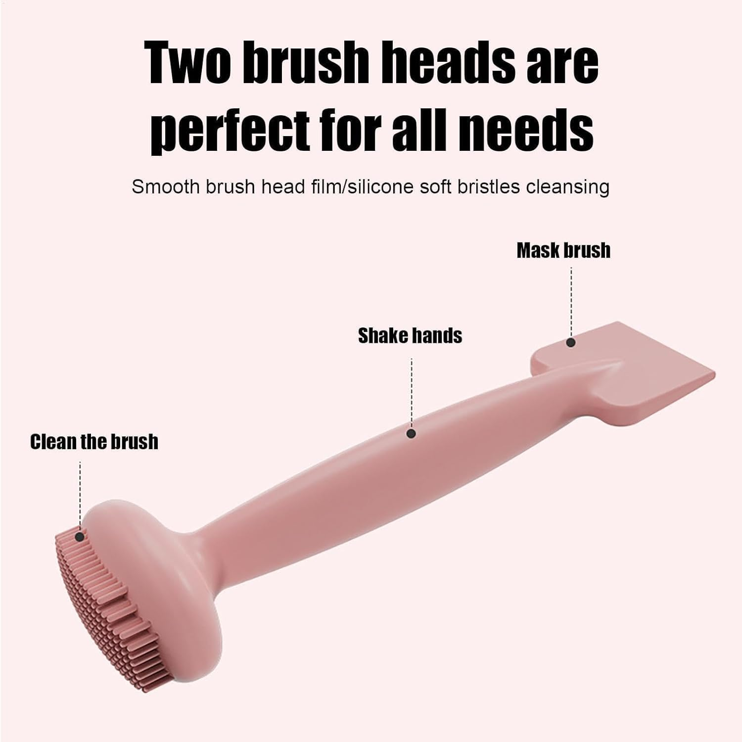 2-Pack Face Makeup Brushs - Matcha Green & Pink | Dual Ended Silicone Hygienic Face Applicator for Clay Masks, Cleansing & Skincare | Easy Clean Makeup Tool Set image number 1