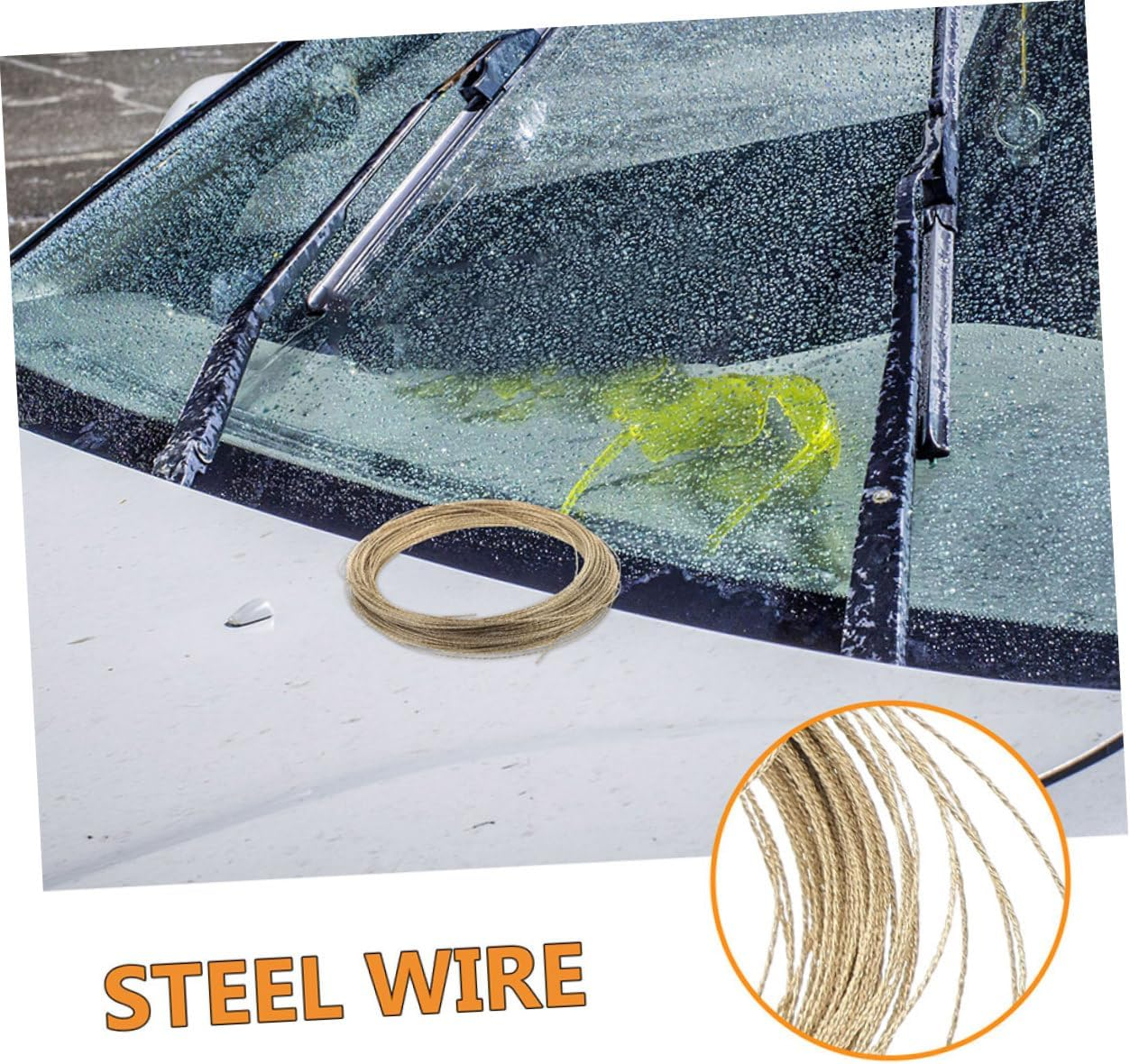 ZUNOXAZ 2Pcs Windshield Removal Tool for Auto Repair Durable Steel Wire for Safe and Efficient Car Maintenance Long for Automotive Windshield Replacement image number 1