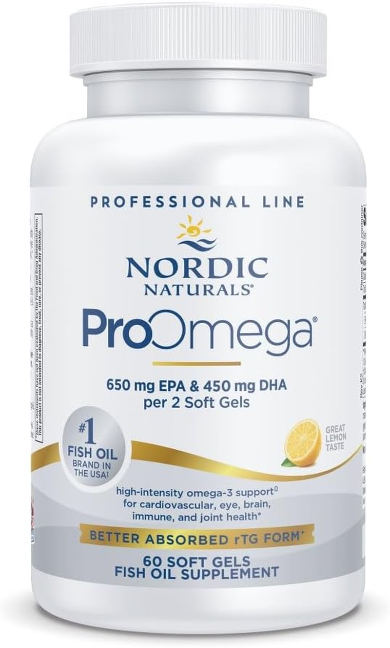 Nordic Naturals Proomega - Fish Oil, 650 Mg EPA, 450 Mg DHA, High-Intensity Support for Cardiovascular, Neurological, Eye, Joint, and Immune Health*, Lemon Flavored, 60 Soft Gels image number 2