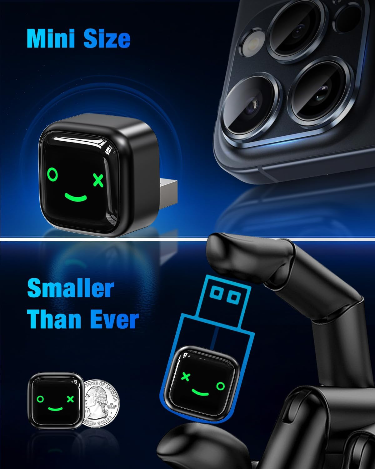 Oolong Wireless Carplay Adapter for Iphone,Converts Wired Carplay to Wireless,Usb A/C Mini Size,Retains Original Car Controls, Plug & Play Car Play Dongle for Iphone Ios 10+/ Android 11+/ Cars 2016+ image number 2