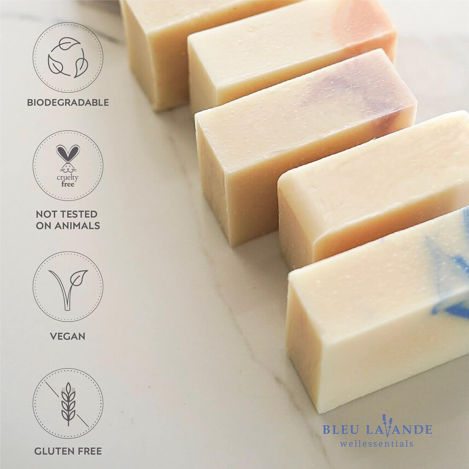 Bleu Lavande Natural Handmade Lavender Soap 2 Pack &ndash; Made with Certified Essential Oil &ndash; Vegan & Cruelty-Free &ndash; No Sulfates &ndash; No Artificial Fragrances image number 4