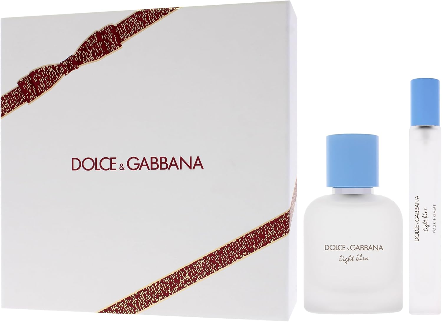 Dolce & Gabbana Light Blue Pour Homme Eau De Toilette 50Ml Gift Set (Contains 50Ml EDT and 10Ml Travel Spray)