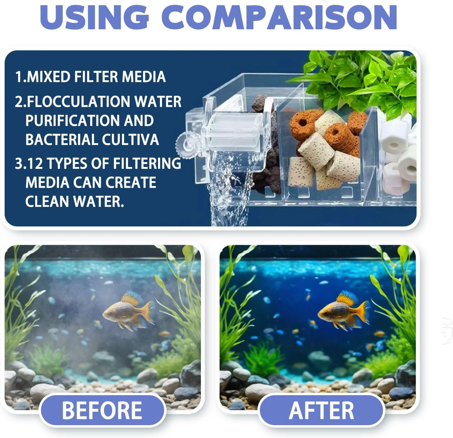 Aquarium Filter Media 12In1 Ceramic Bio Ball Filter Media 420Gx2Bag for Aquarium Fish Tank Pond Filter,Decorations, Accessories for Water Purification, Algae Prevention,And PH Stabilization image number 4