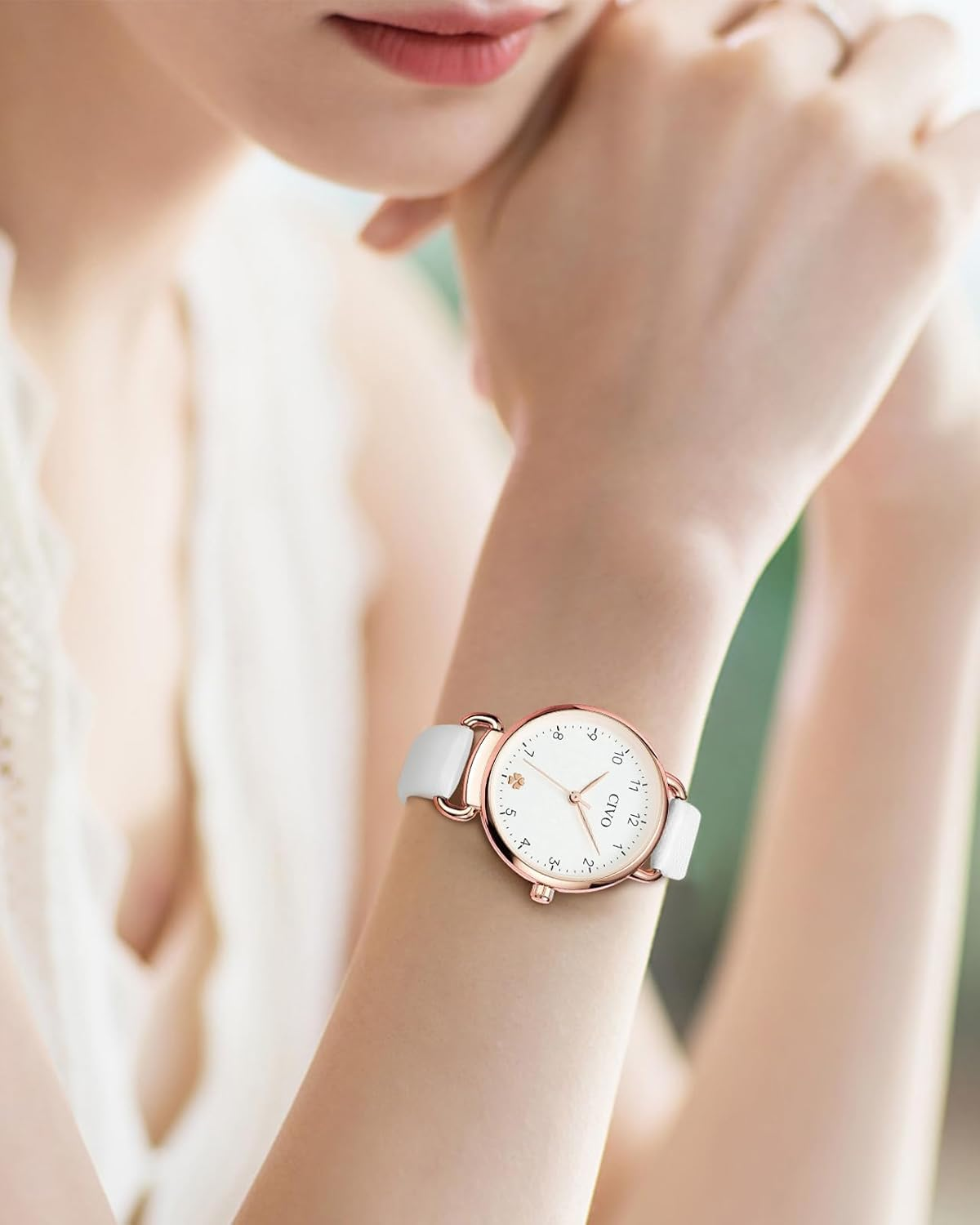 CIVO Ladies Watches for Women Leather: Easy to Read Analog Waterproof Wrist Watch Small - Dress Watch